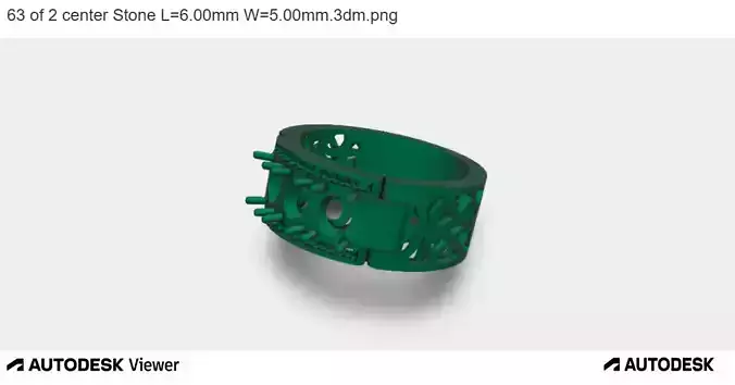 Titan Wide Band with Triple Center Stone 3D print model
