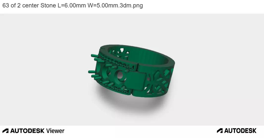 Titan Wide Band with Triple Center Stone 3D print model_0