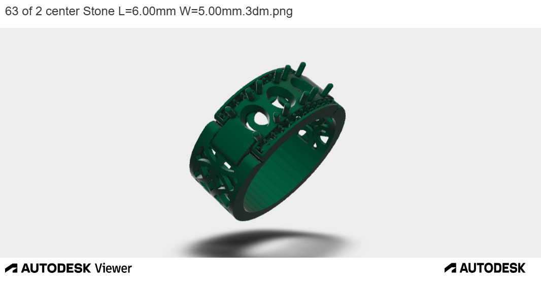 Titan Wide Band with Triple Center Stone 3D print model_6