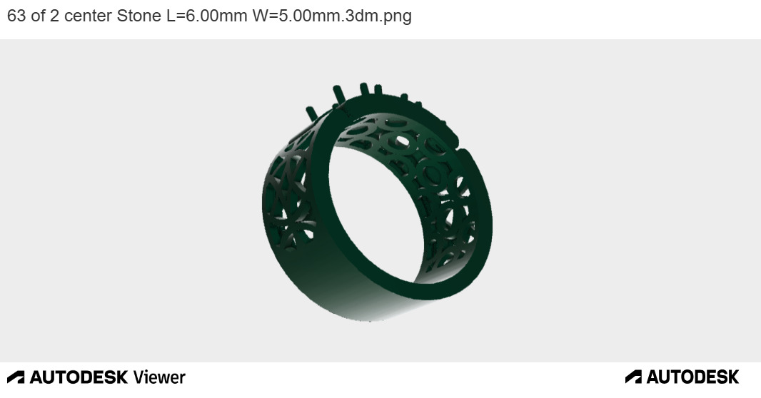 Titan Wide Band with Triple Center Stone 3D print model_10