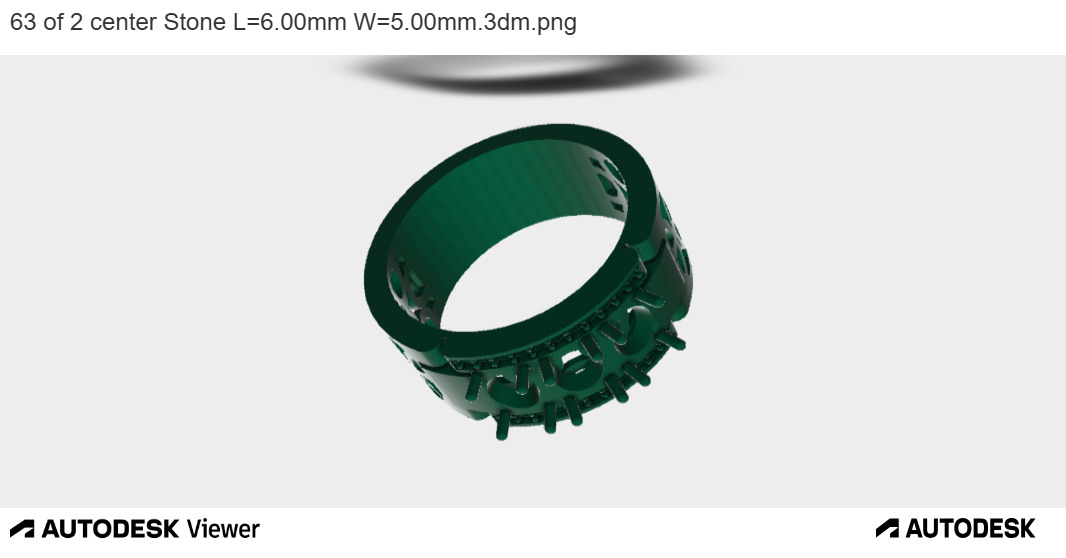 Titan Wide Band with Triple Center Stone 3D print model_2