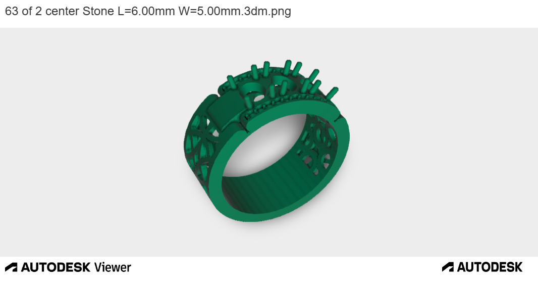 Titan Wide Band with Triple Center Stone 3D print model_4