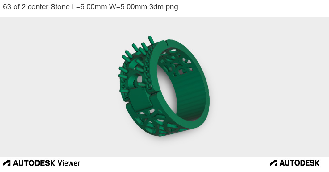 Titan Wide Band with Triple Center Stone 3D print model_13