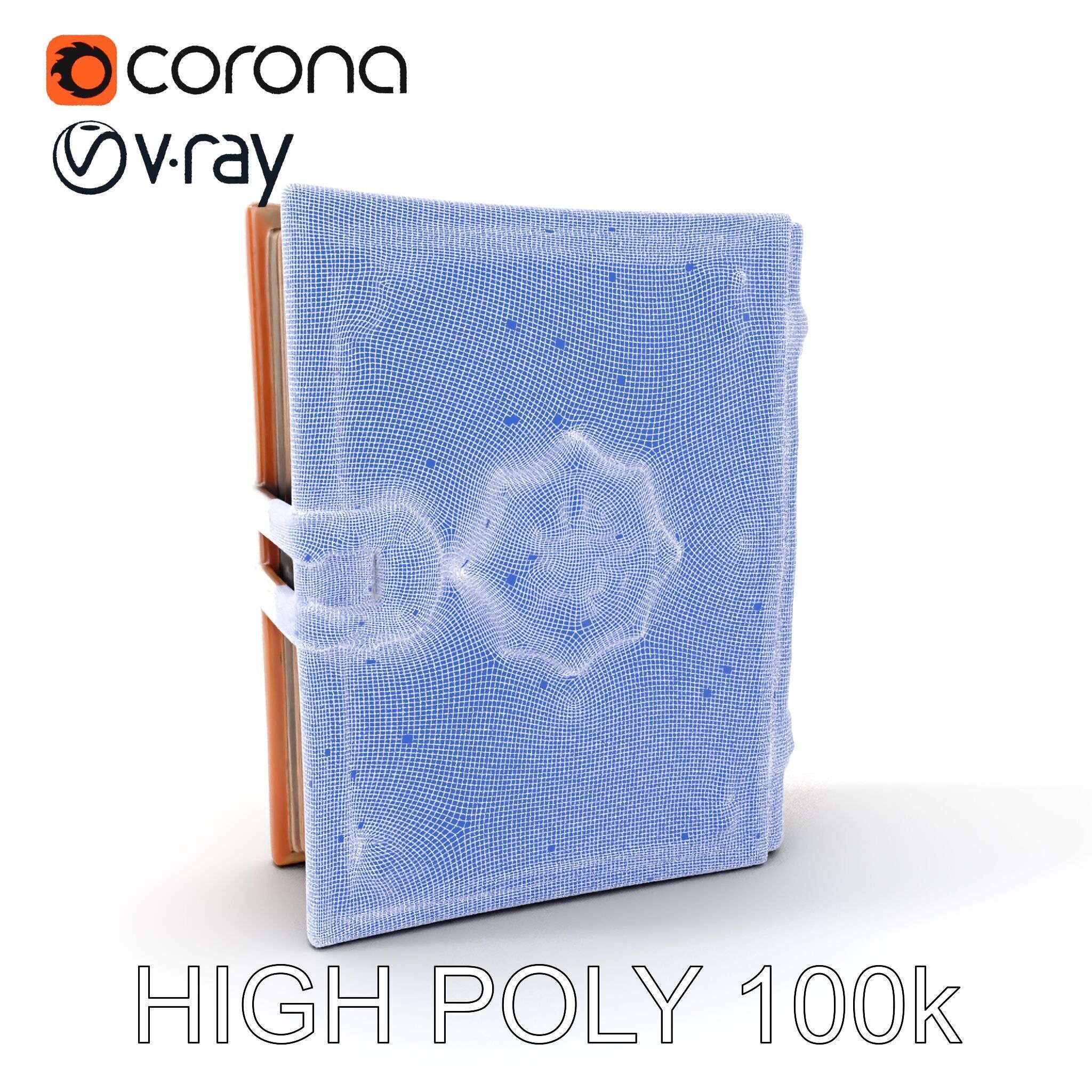 Antique Leather Bound Book Model Pack Low-poly 3D model_4