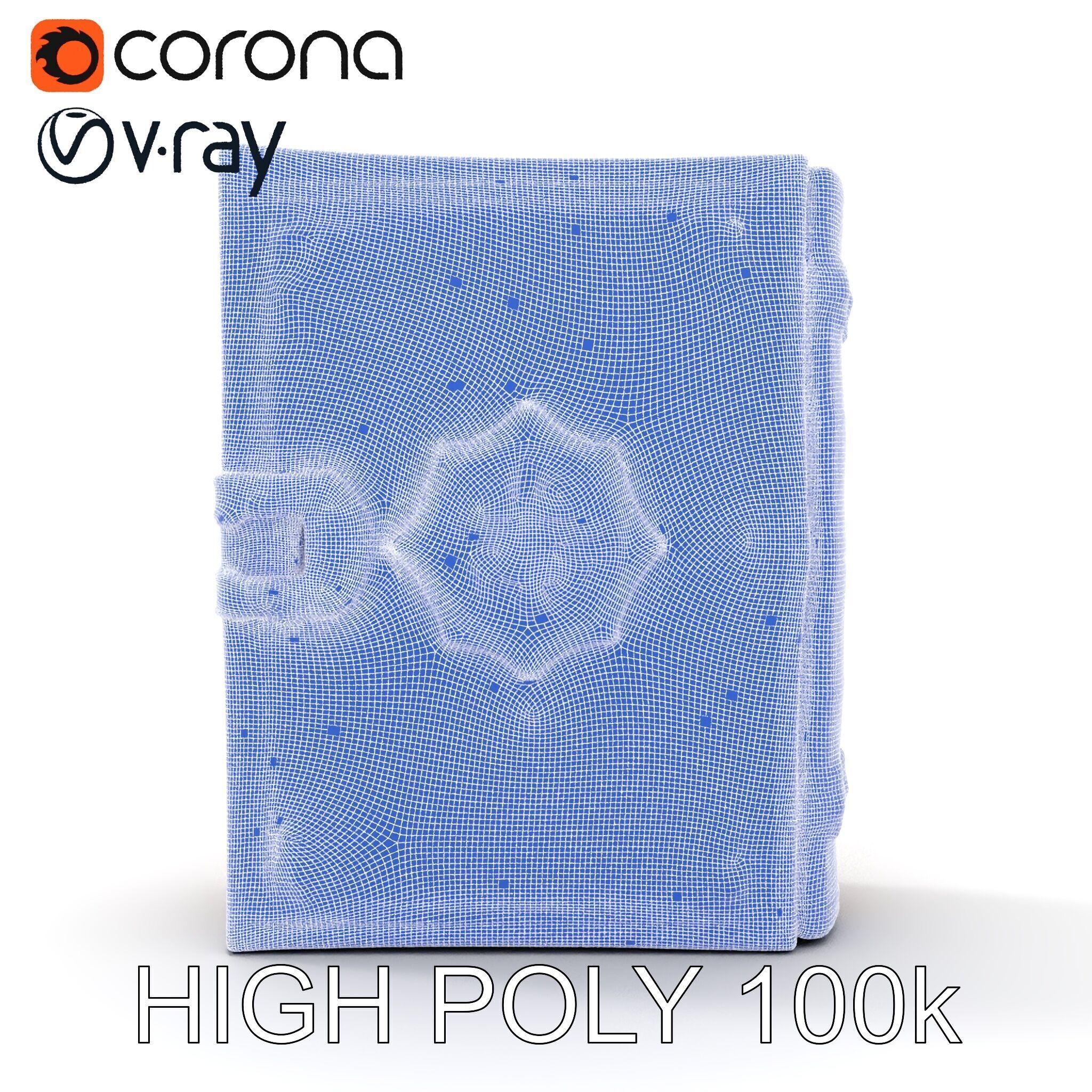 Antique Leather Bound Book Model Pack Low-poly 3D model_27