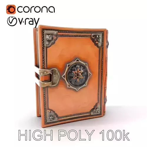 Antique Leather Bound Book Model Pack Low-poly 3D model