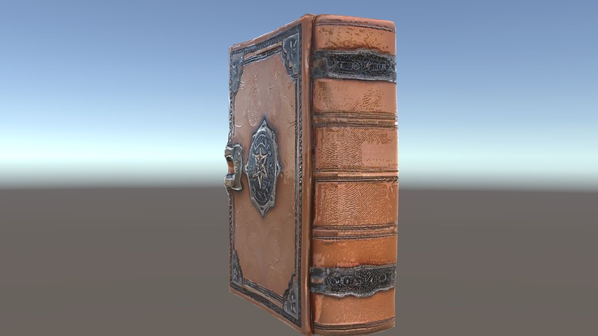 Antique Leather Bound Book Model Pack Low-poly 3D model_34