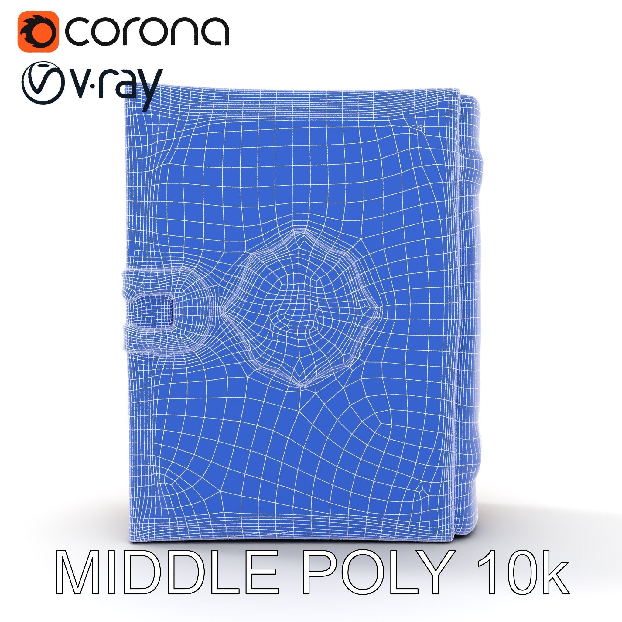 Antique Leather Bound Book Model Pack Low-poly 3D model_30