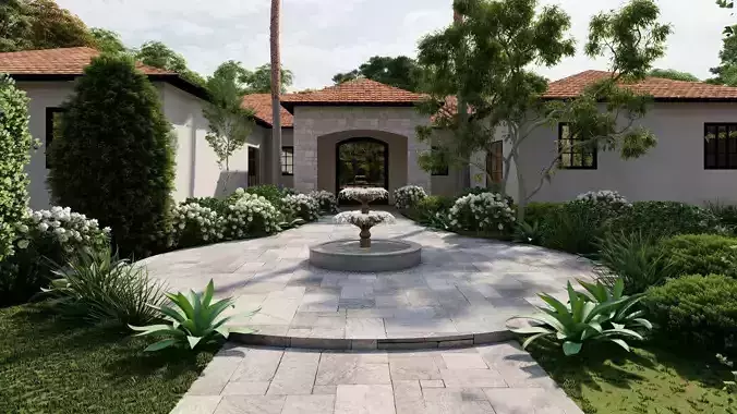 Garden Landscape 3D Model - SketchUp and Lumion Scene 3D model