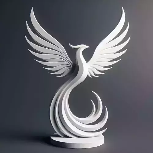 Minimalist Phoenix  Modern Flamebird Statue