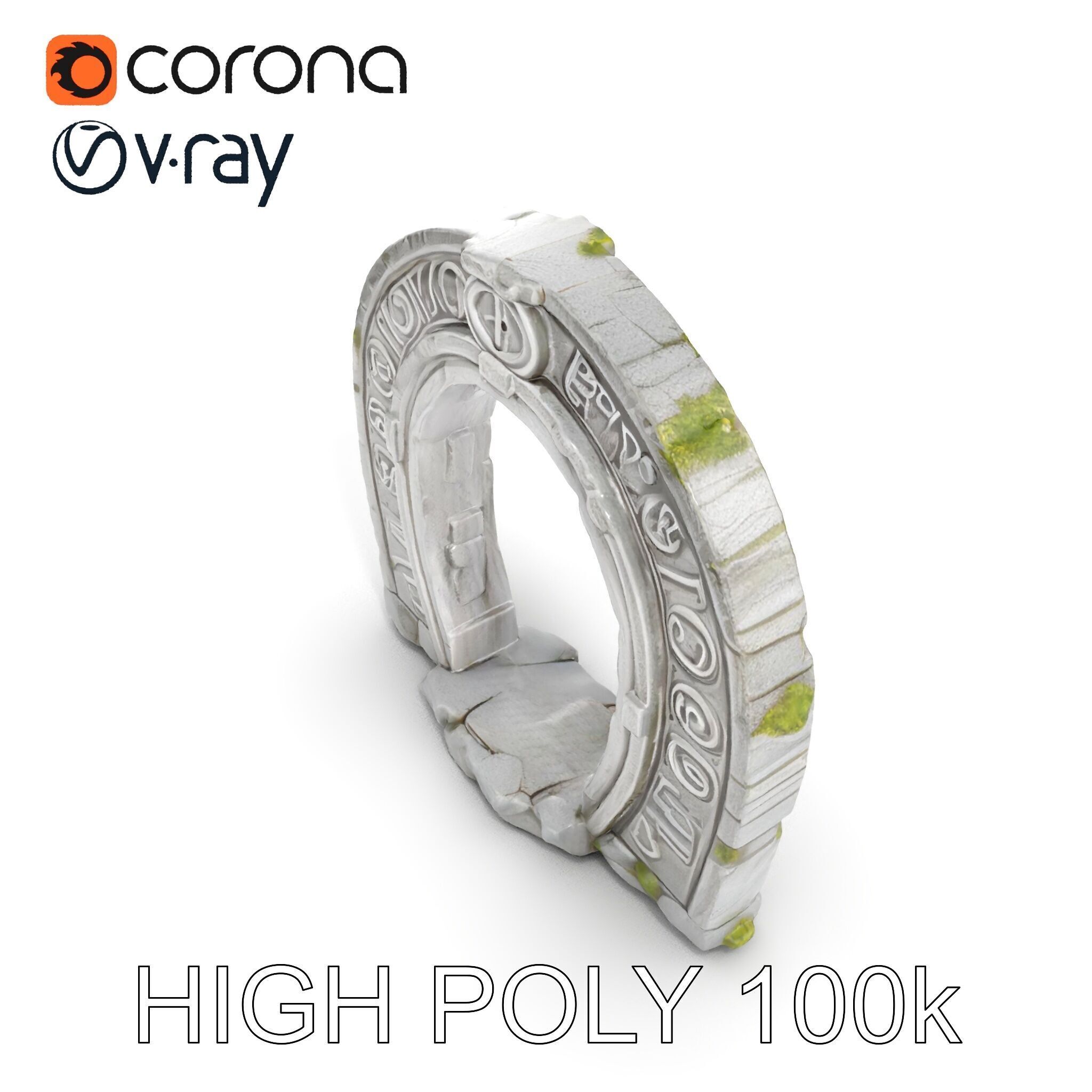 Ancient Rune Stone Archway Model Pack Low-poly 3D model_14