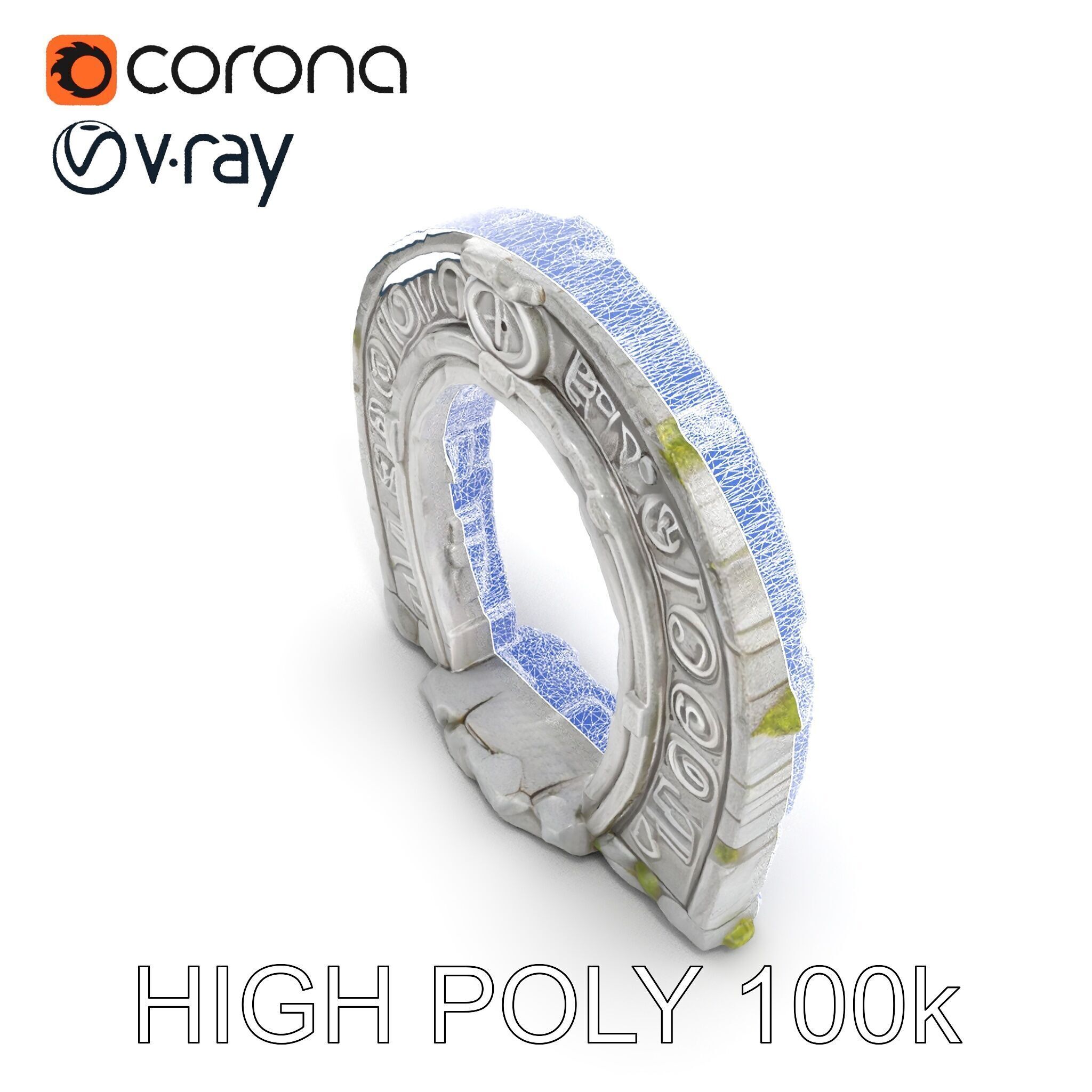 Ancient Rune Stone Archway Model Pack Low-poly 3D model_24