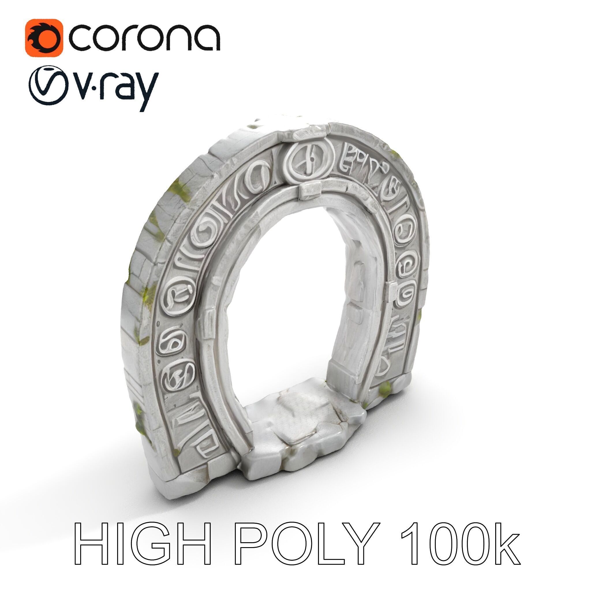 Ancient Rune Stone Archway Model Pack Low-poly 3D model_11