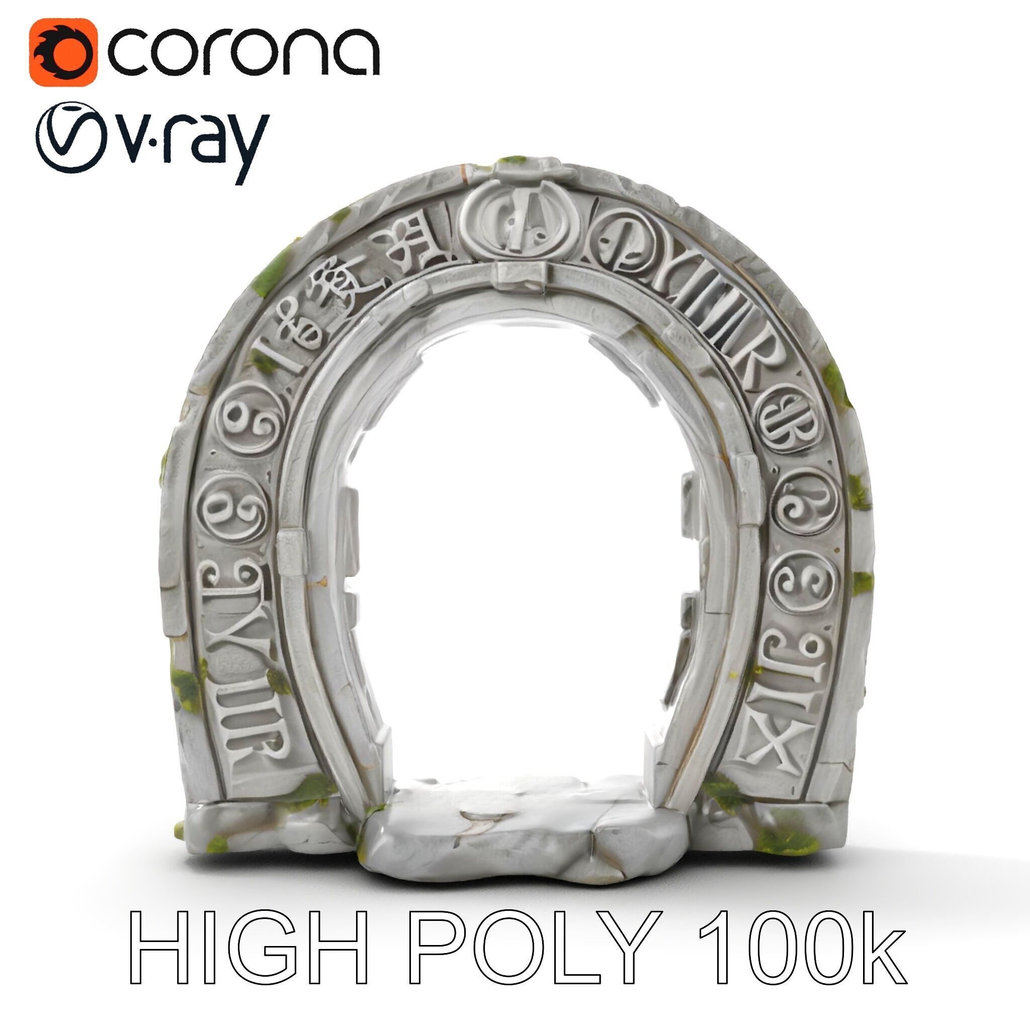 Ancient Rune Stone Archway Model Pack Low-poly 3D model_22