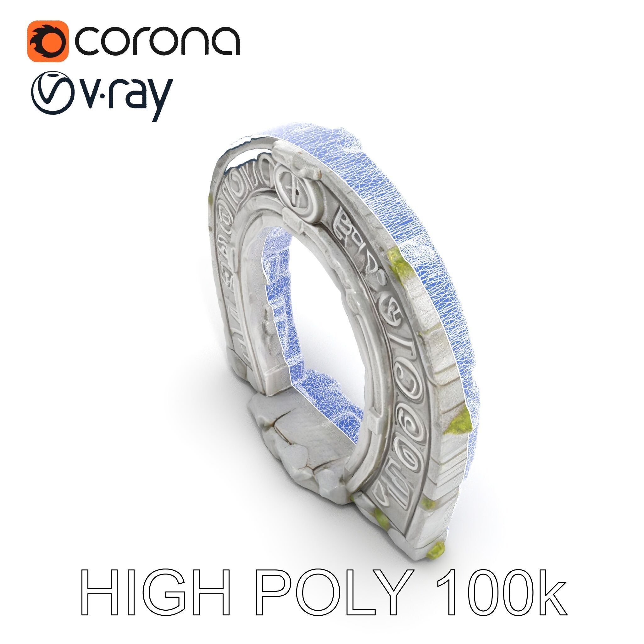 Ancient Rune Stone Archway Model Pack Low-poly 3D model_30