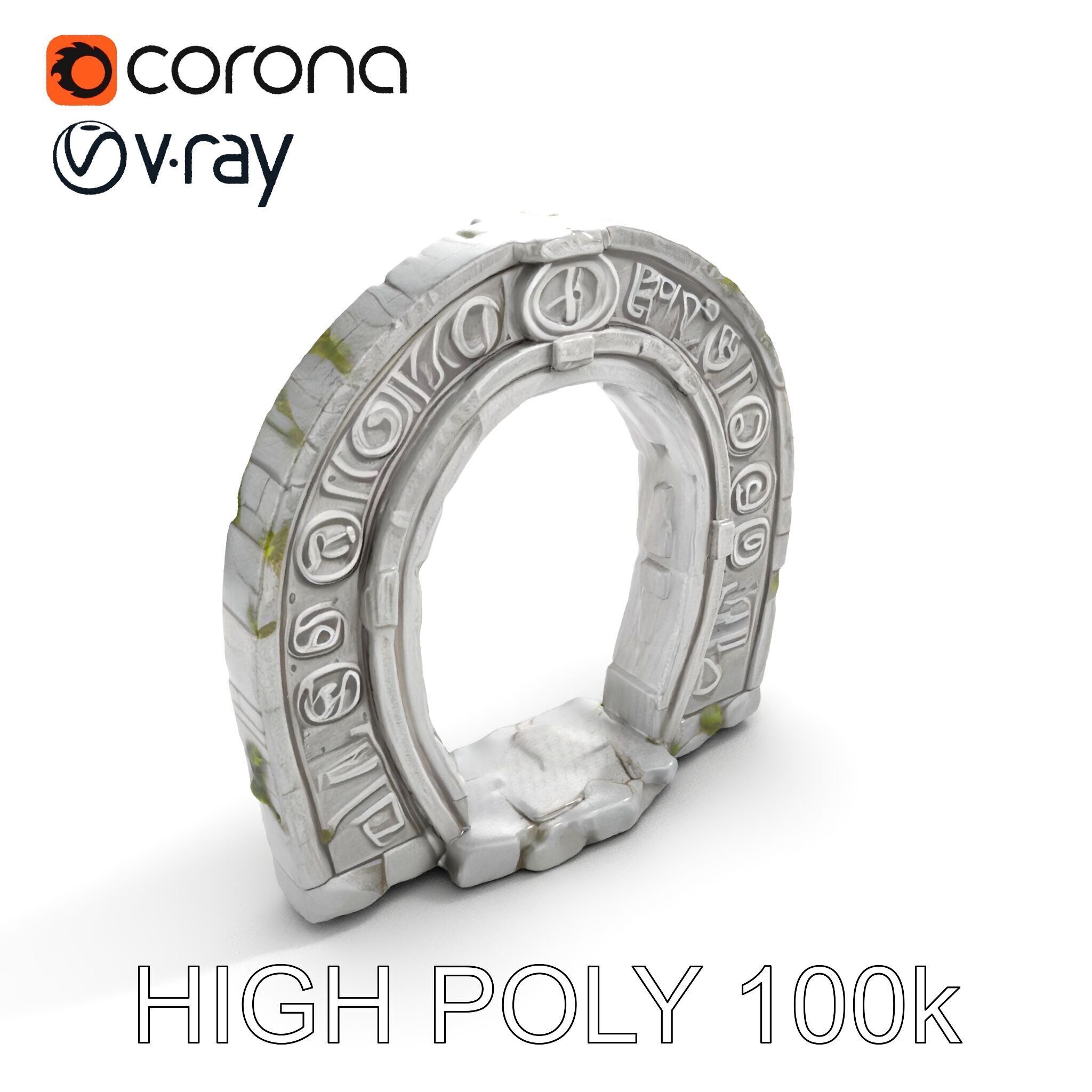 Ancient Rune Stone Archway Model Pack Low-poly 3D model_8