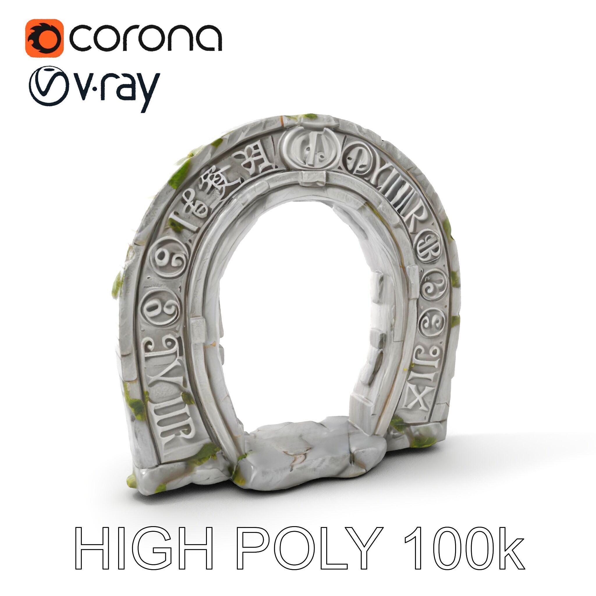 Ancient Rune Stone Archway Model Pack Low-poly 3D model_13