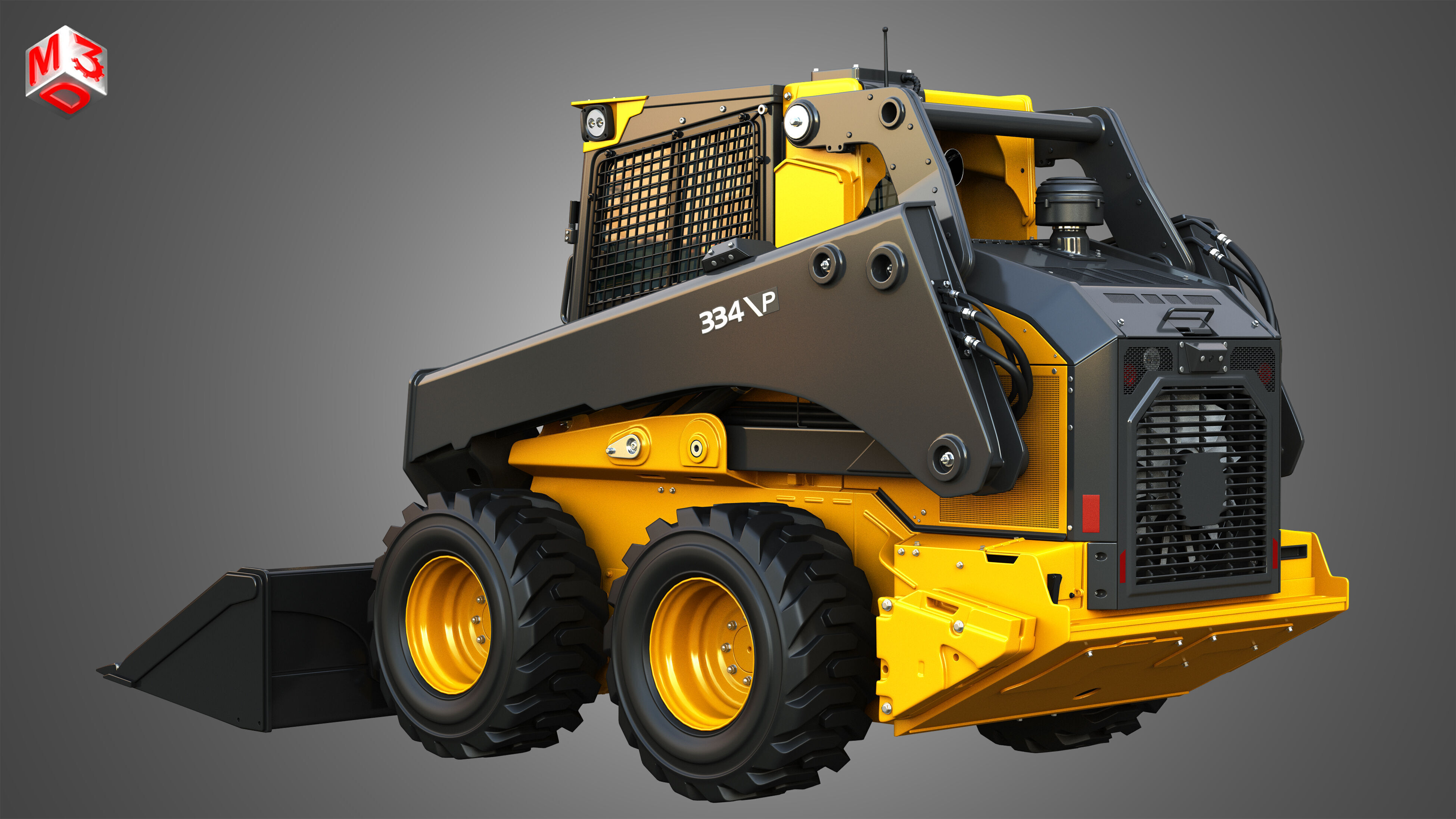 334 P-Tier Skid Steer Loader - Bucket 3D model_4