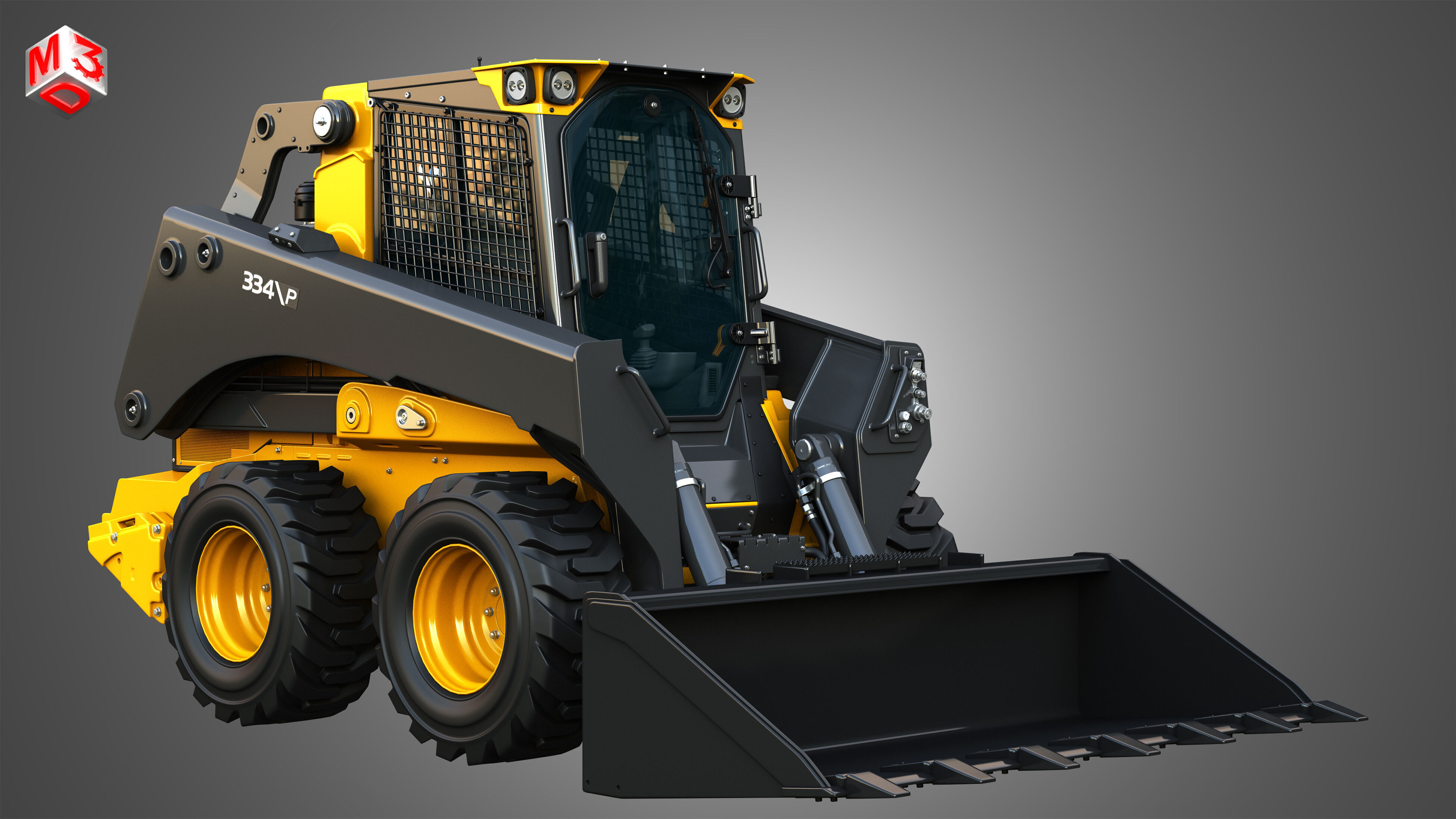 334 P-Tier Skid Steer Loader - Bucket 3D model_3
