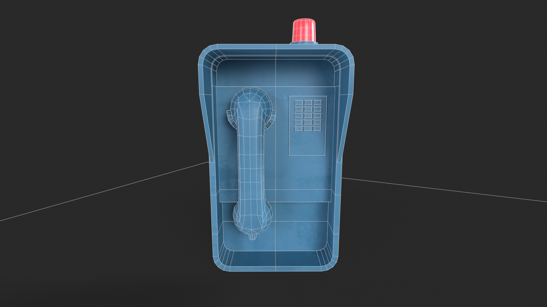 Retro Wall Telephone Low-poly 3D model_7