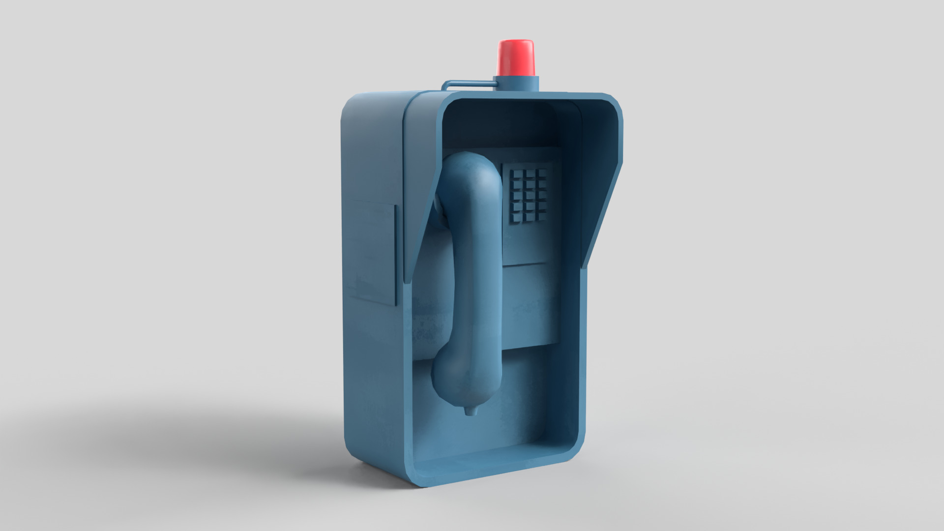 Retro Wall Telephone Low-poly 3D model_1