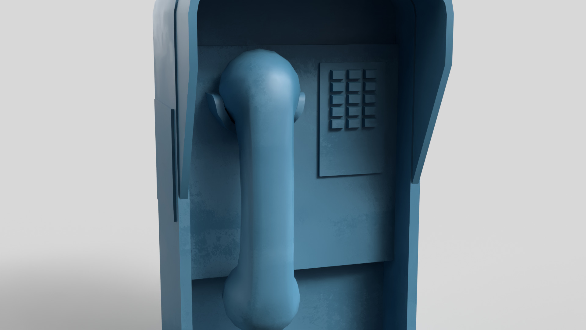 Retro Wall Telephone Low-poly 3D model_6