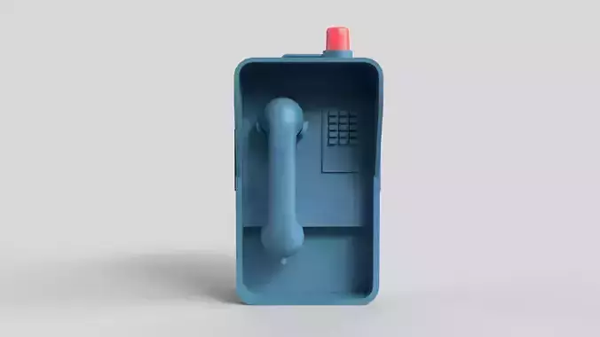 Retro Wall Telephone Low-poly 3D model