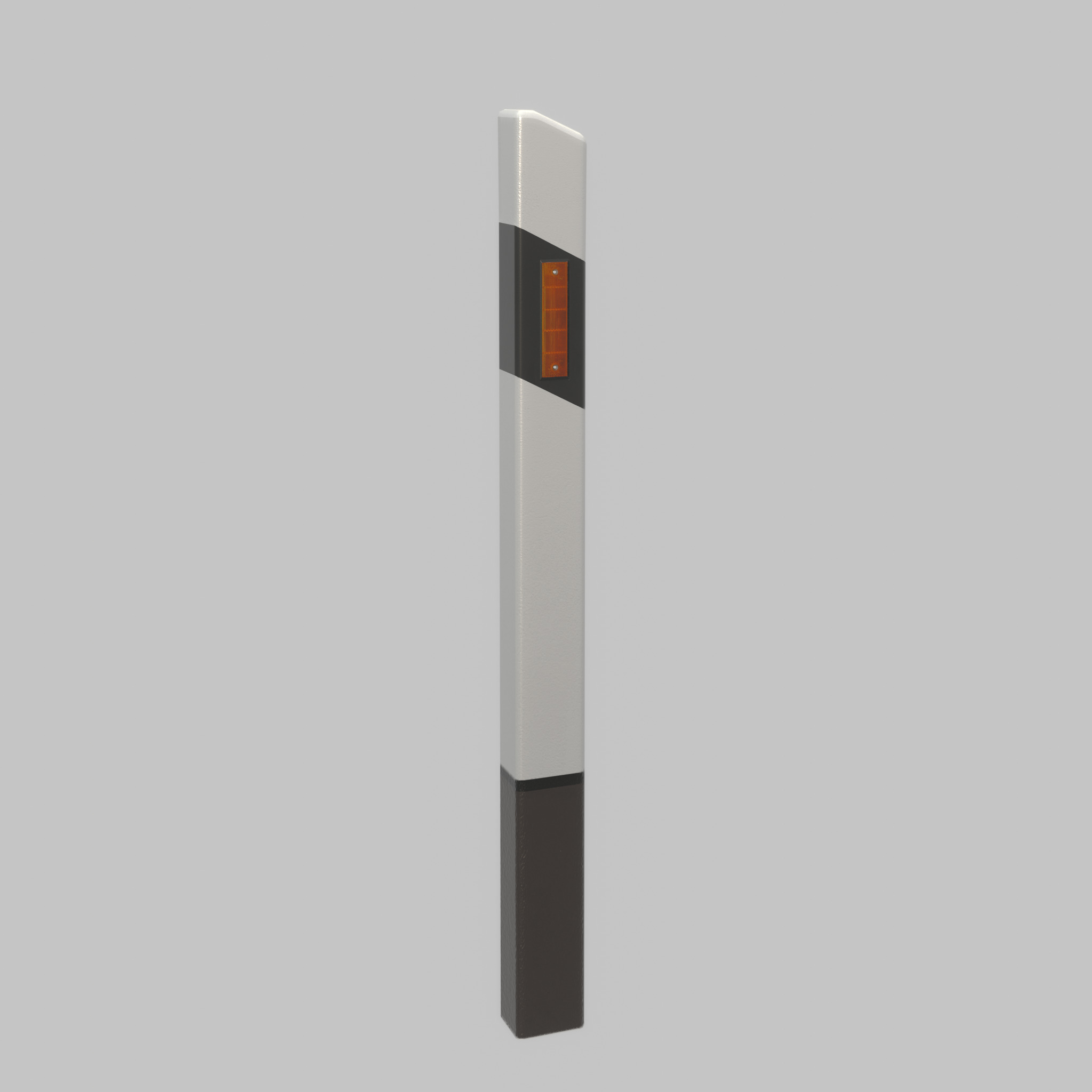 Delineator posts with yellow-orange reflectors R Low-poly 3D model_51