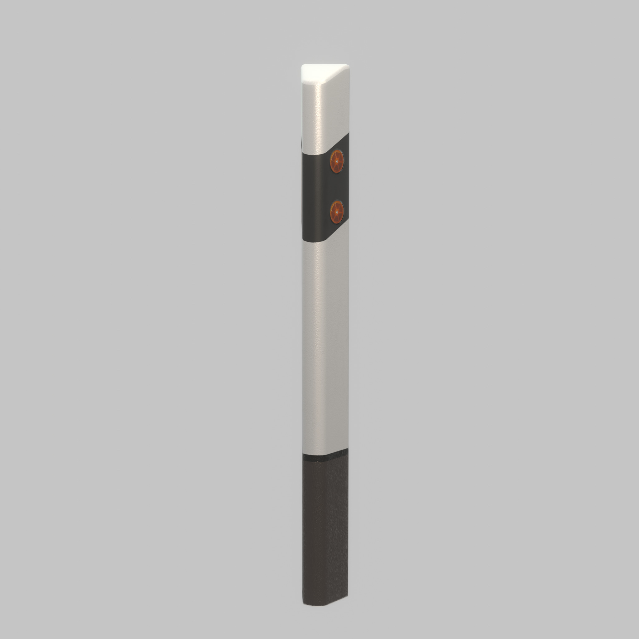 Delineator posts with yellow-orange reflectors R Low-poly 3D model_66