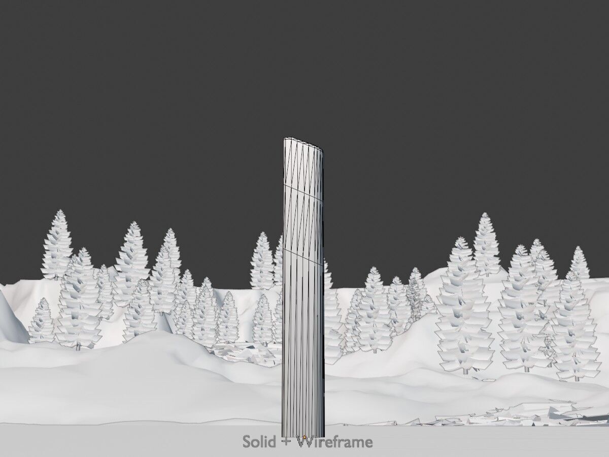 Delineator posts with yellow-orange reflectors R Low-poly 3D model_9