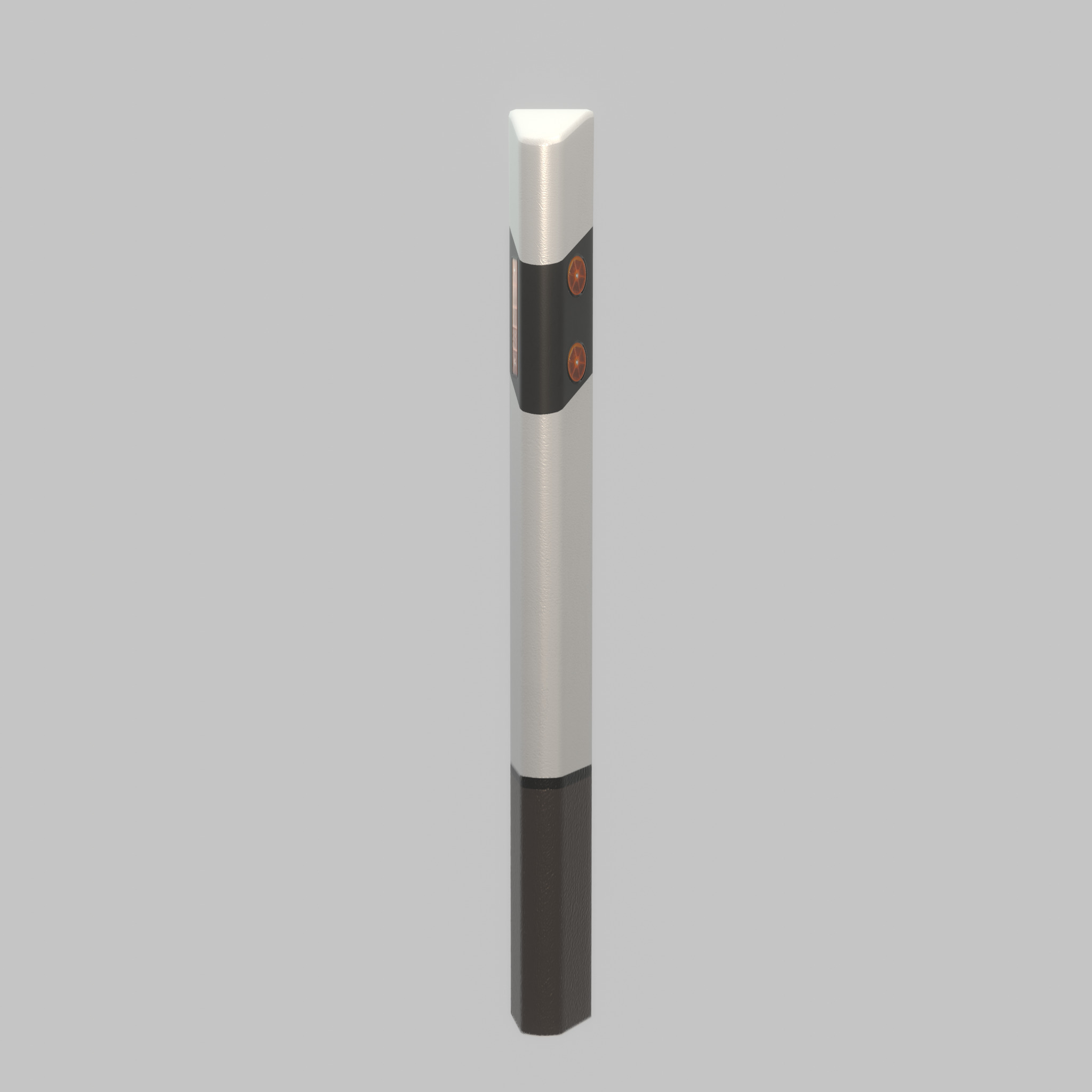Delineator posts with yellow-orange reflectors R Low-poly 3D model_34