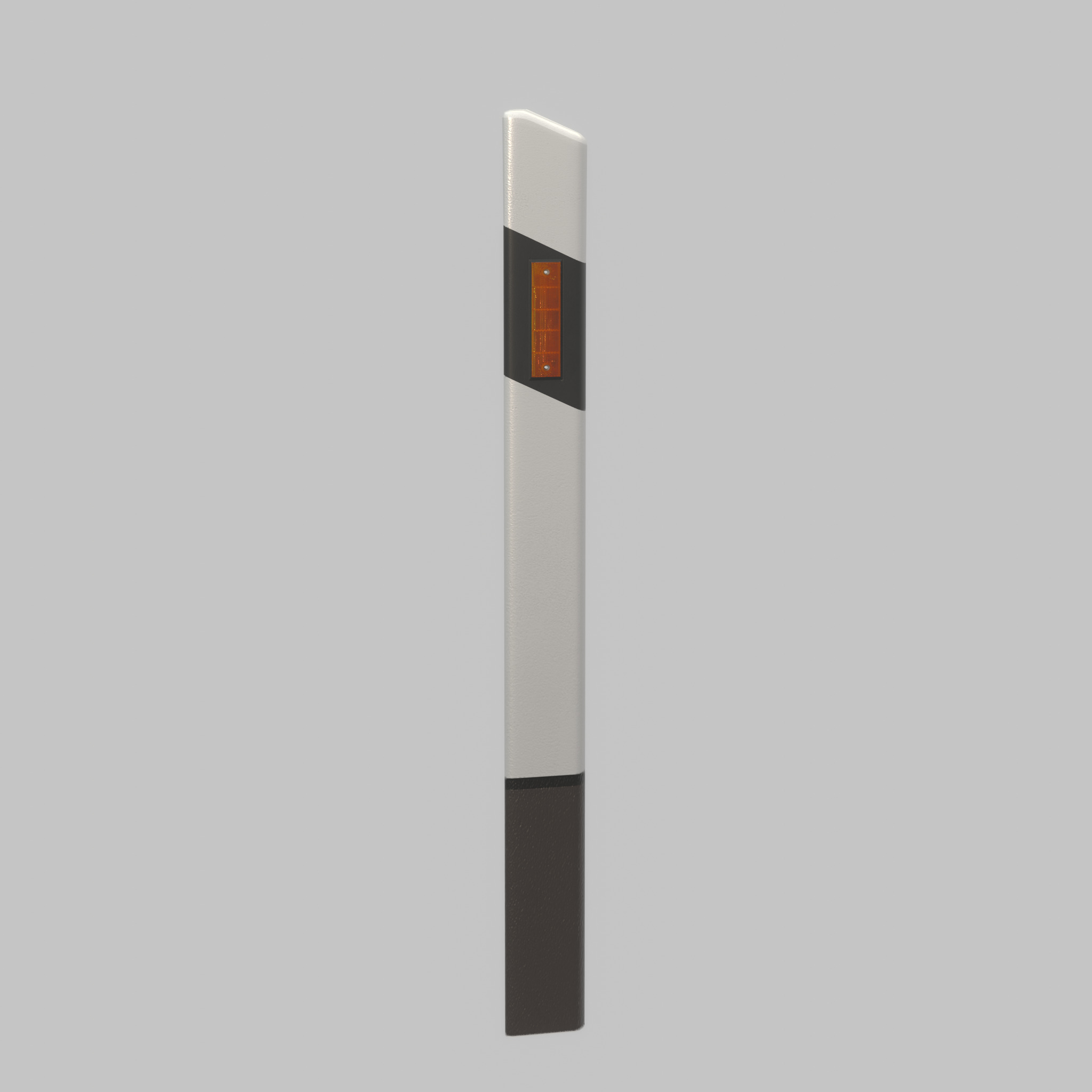 Delineator posts with yellow-orange reflectors R Low-poly 3D model_68
