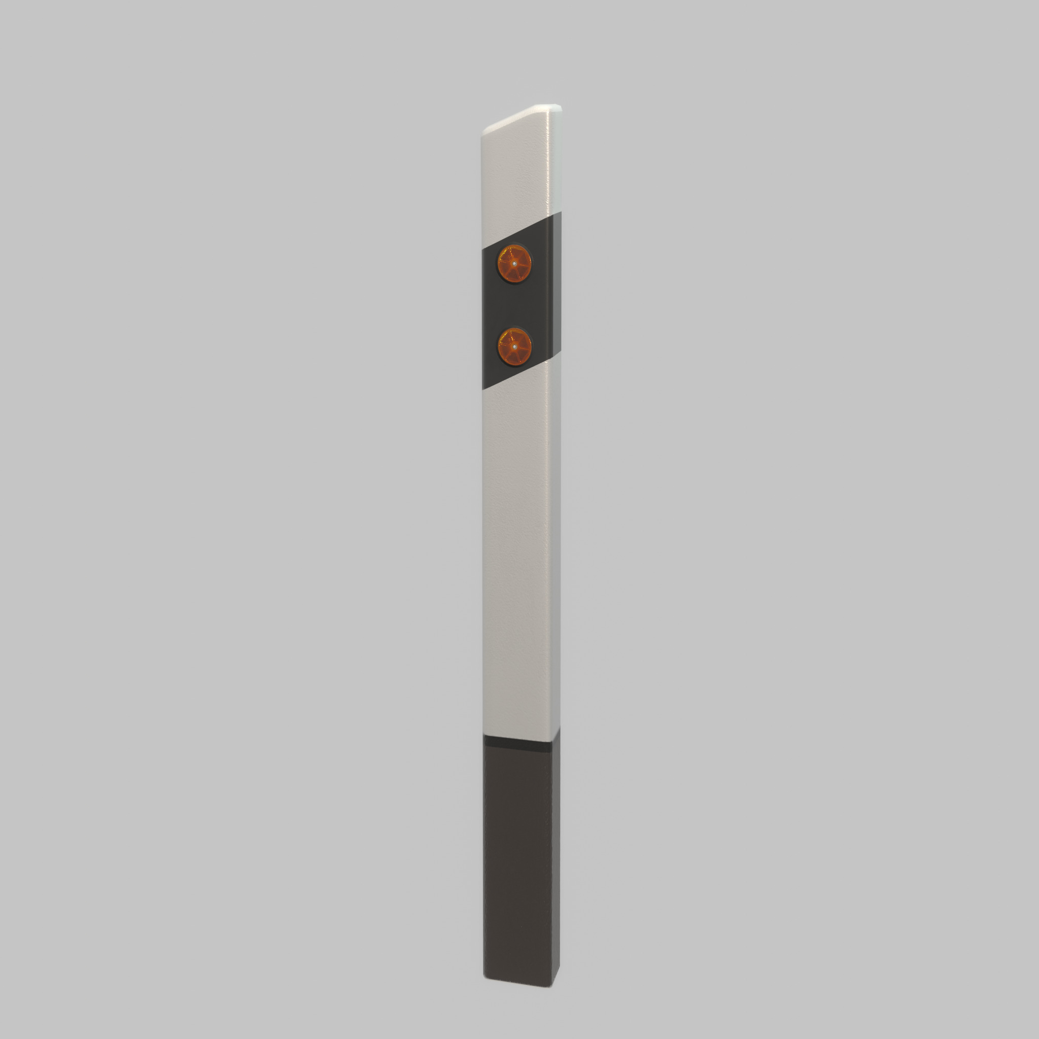 Delineator posts with yellow-orange reflectors R Low-poly 3D model_39