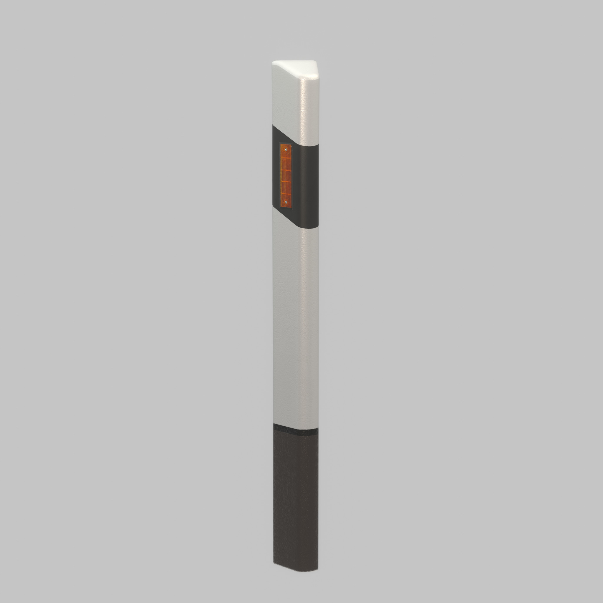 Delineator posts with yellow-orange reflectors R Low-poly 3D model_47
