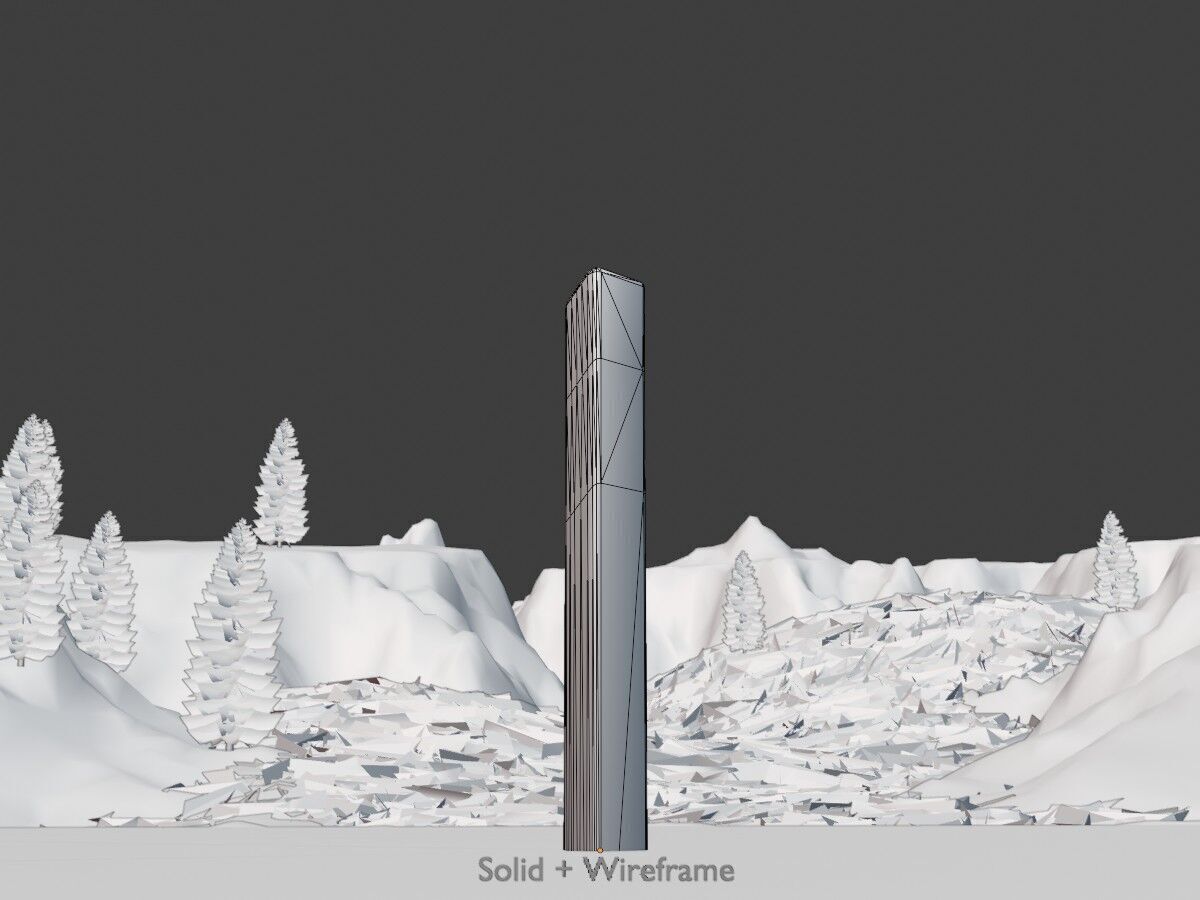 Delineator posts with yellow-orange reflectors R Low-poly 3D model_11