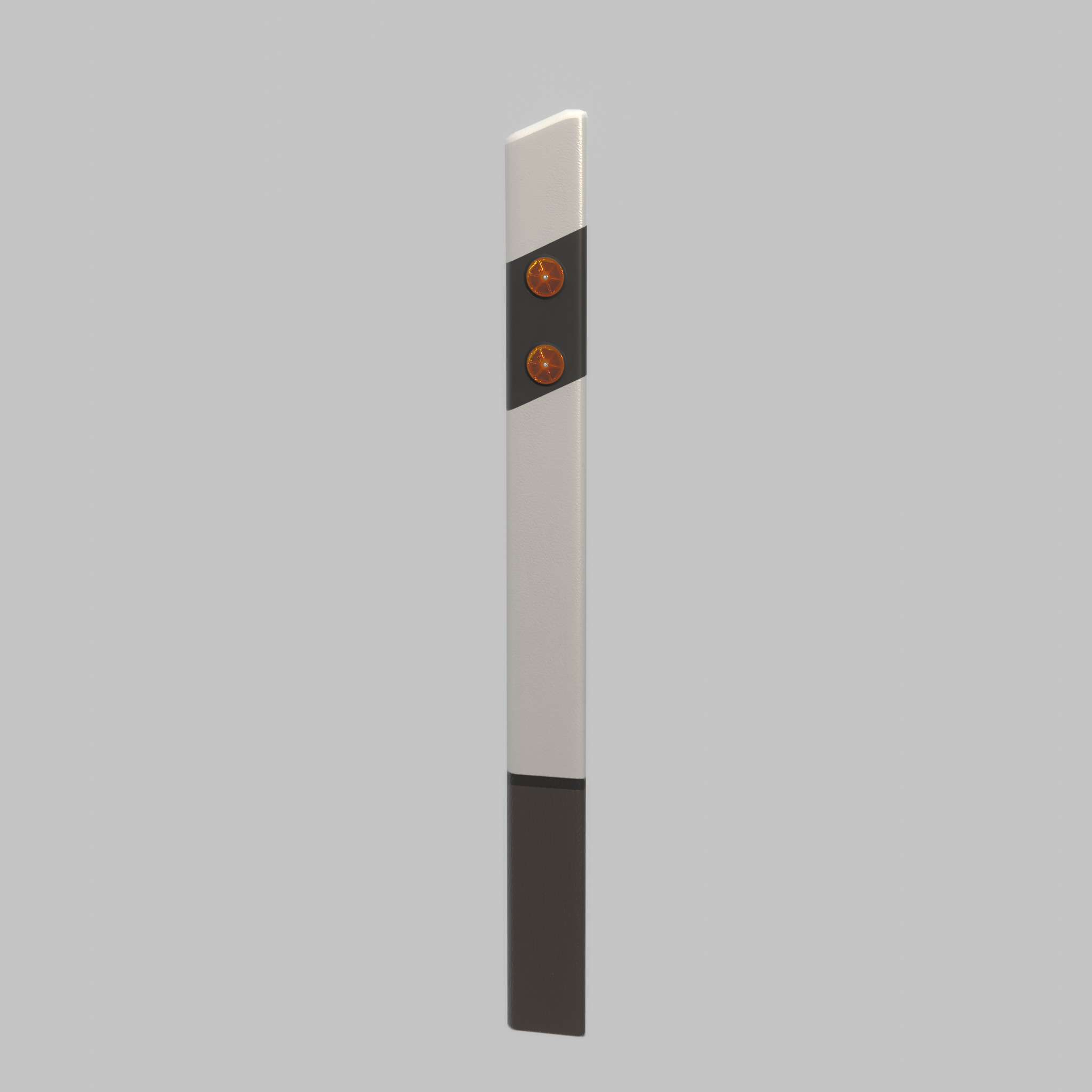 Delineator posts with yellow-orange reflectors R Low-poly 3D model_21
