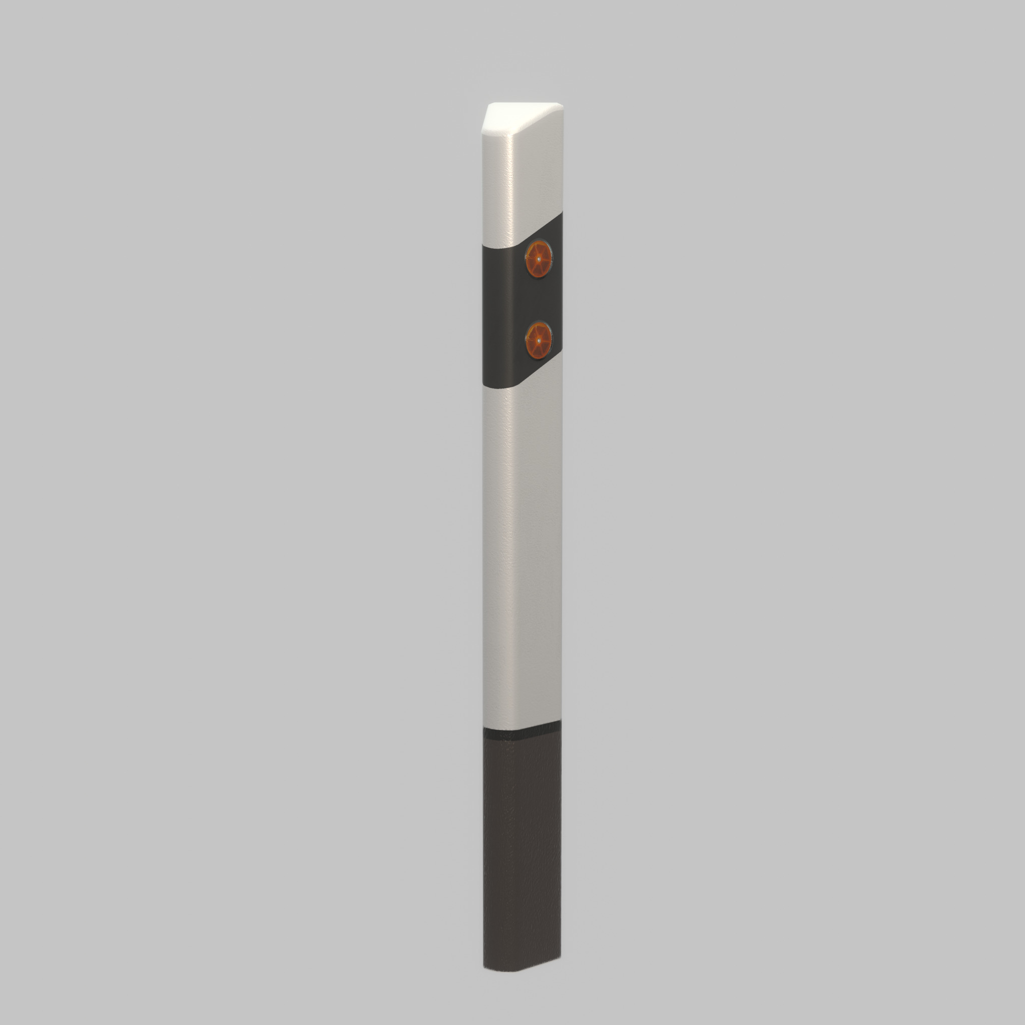 Delineator posts with yellow-orange reflectors R Low-poly 3D model_64