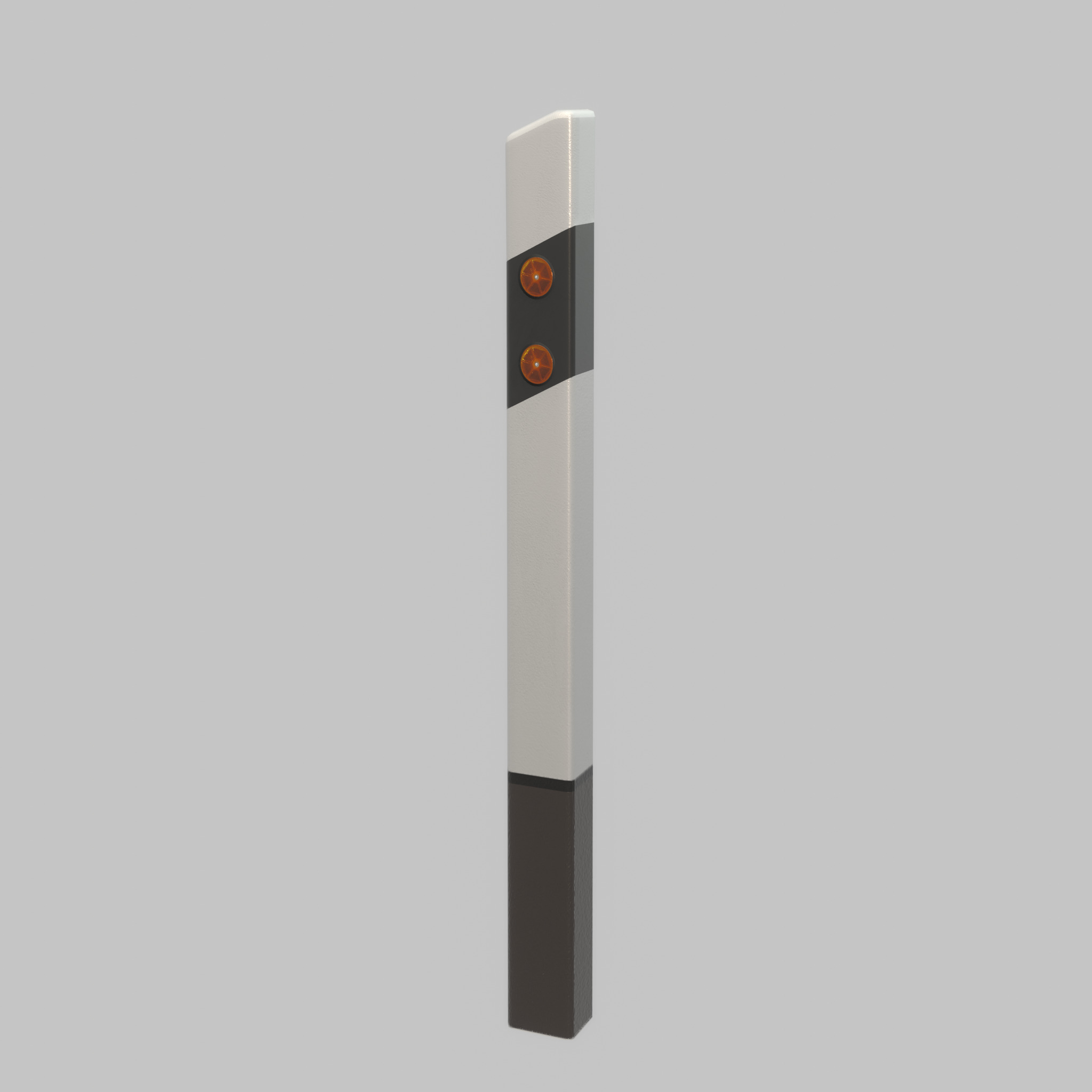 Delineator posts with yellow-orange reflectors R Low-poly 3D model_49