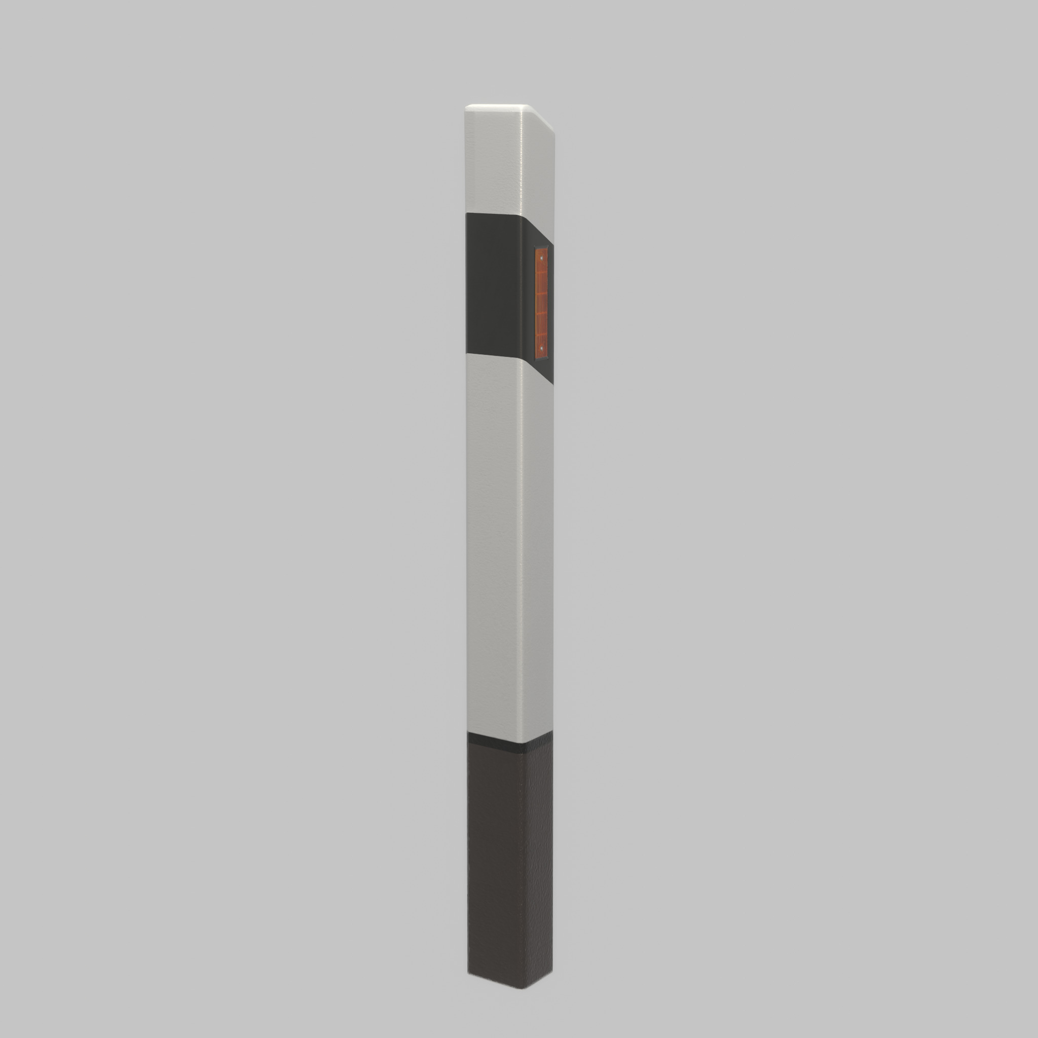 Delineator posts with yellow-orange reflectors R Low-poly 3D model_56