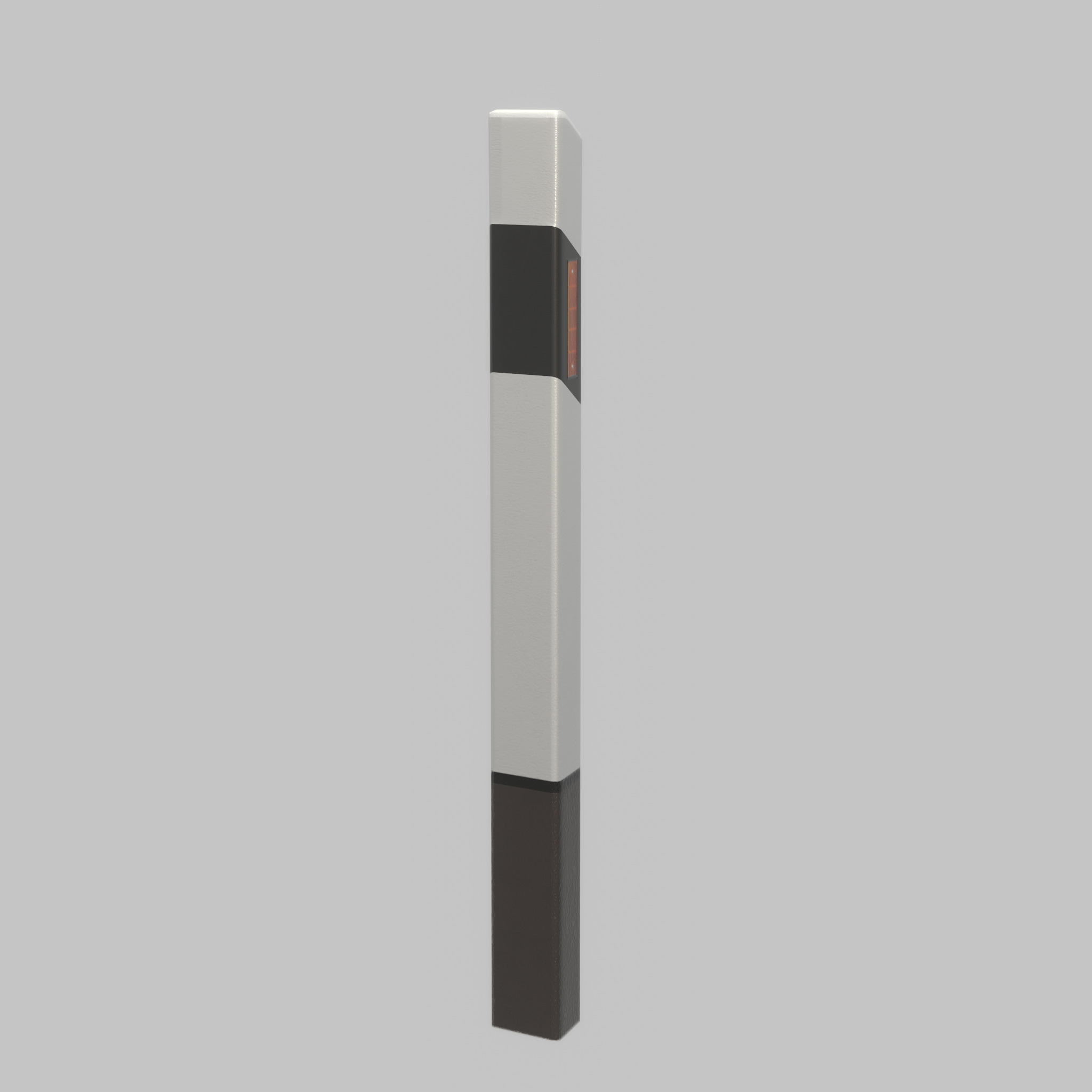 Delineator posts with yellow-orange reflectors R Low-poly 3D model_50