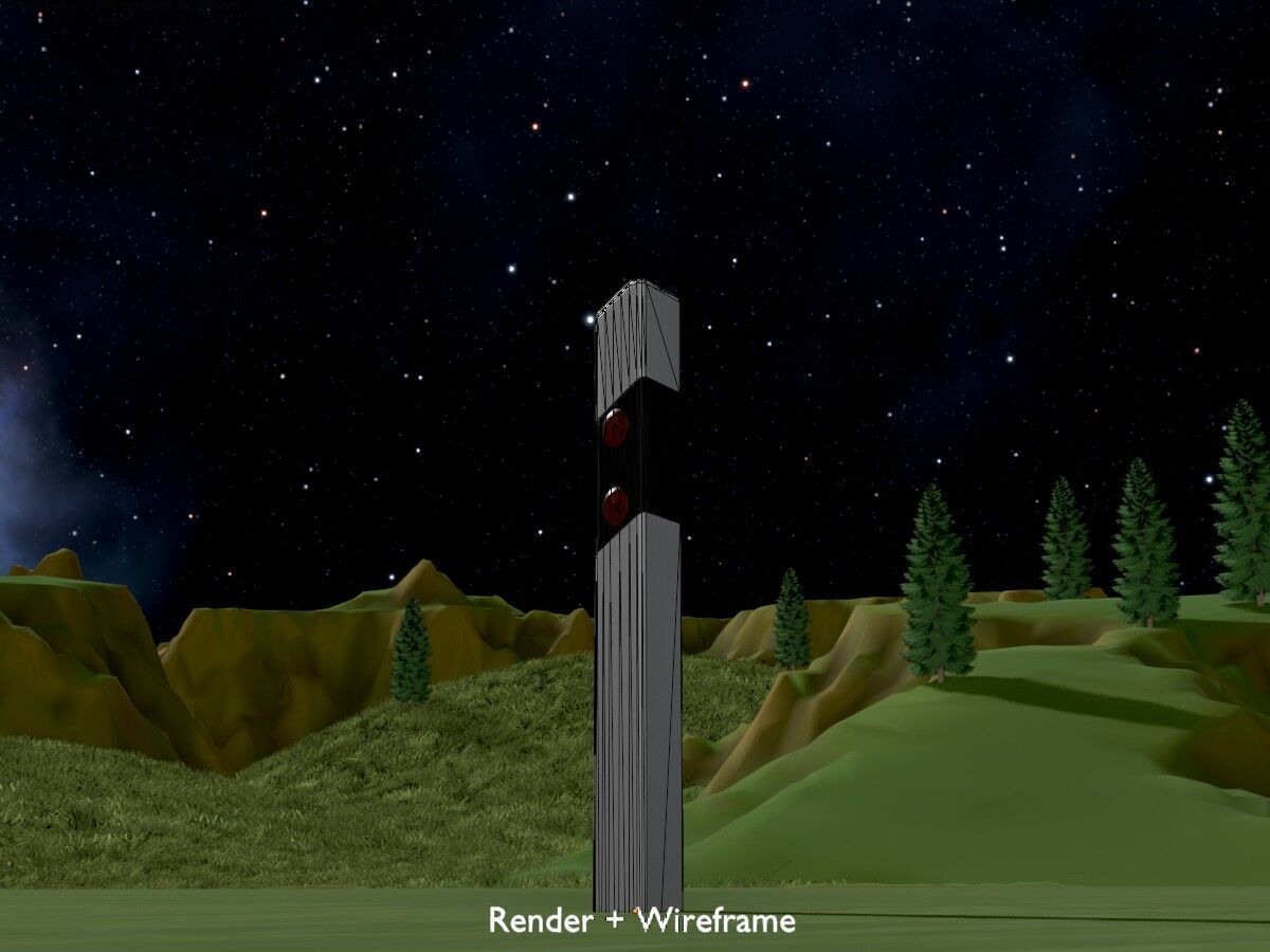 Delineator posts with yellow-orange reflectors R Low-poly 3D model_7