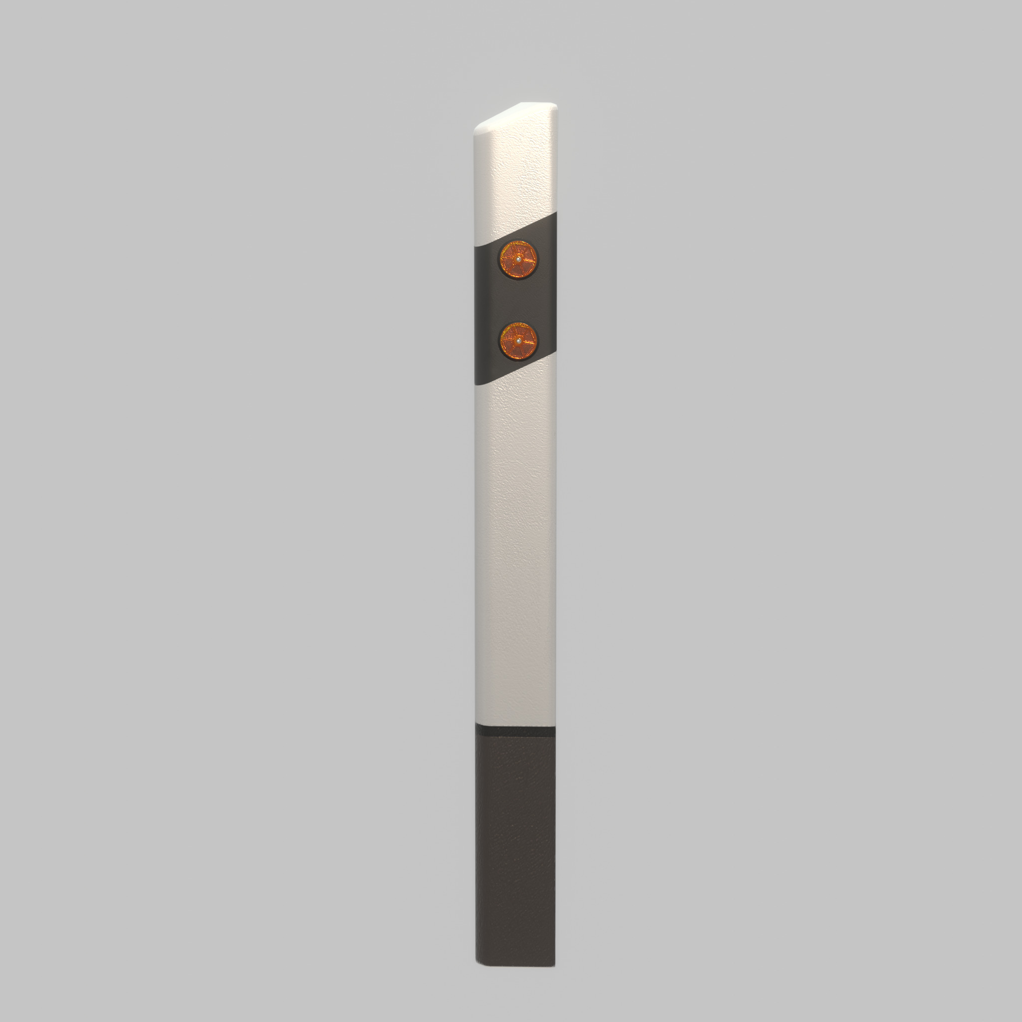 Delineator posts with yellow-orange reflectors R Low-poly 3D model_69