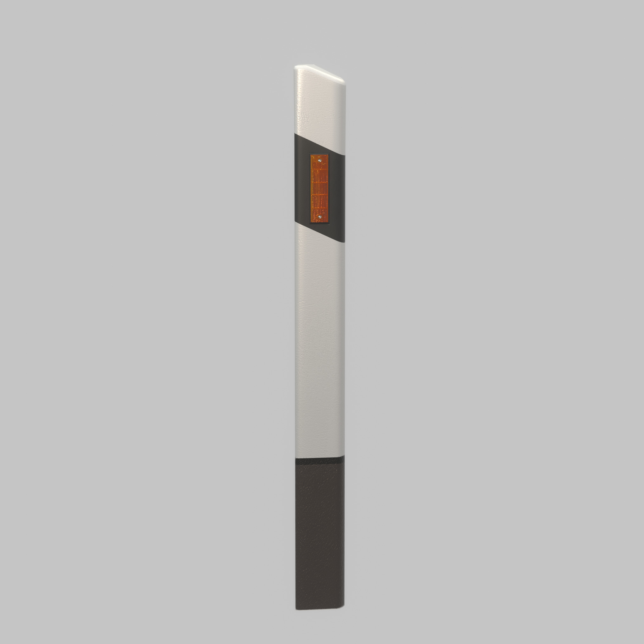 Delineator posts with yellow-orange reflectors R Low-poly 3D model_60