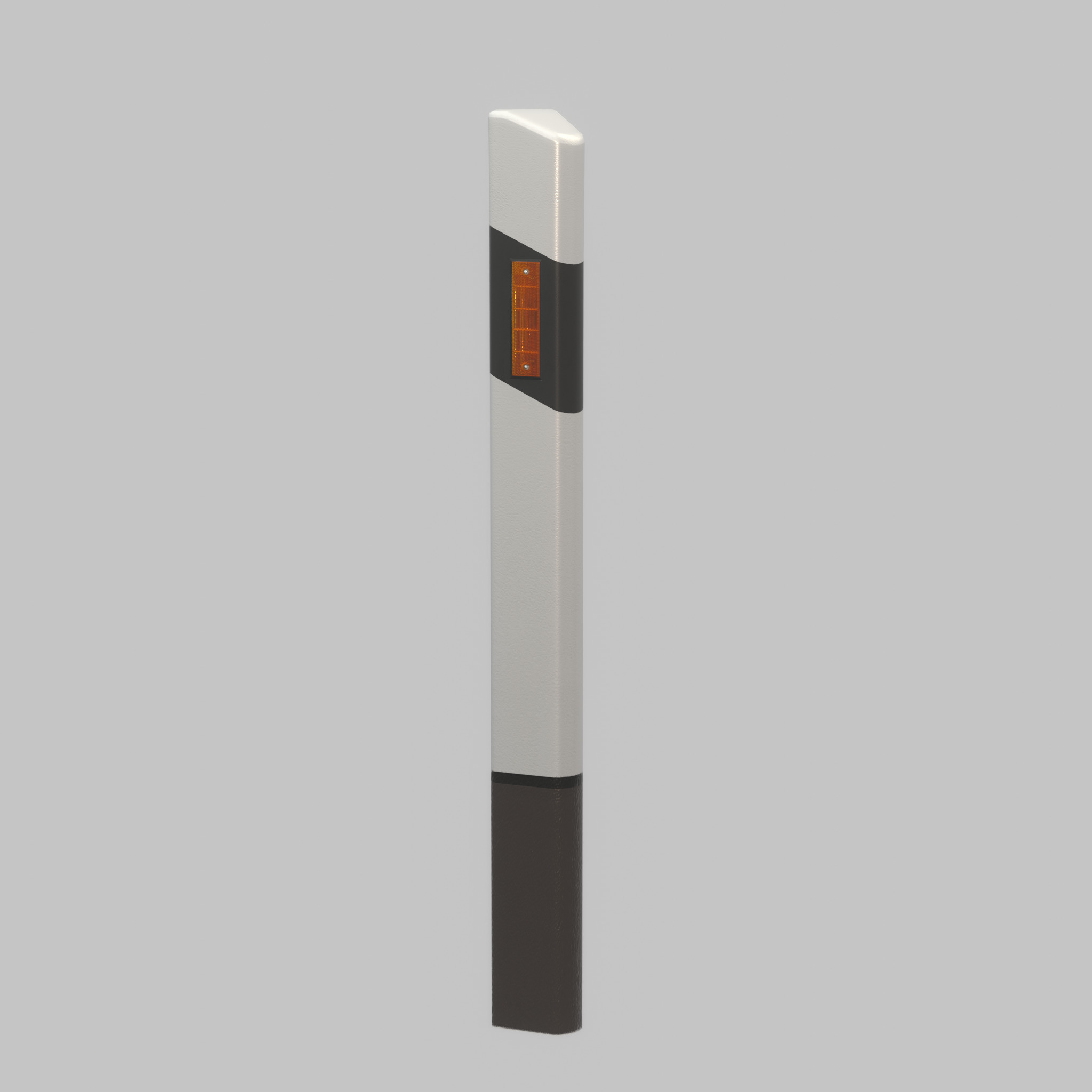 Delineator posts with yellow-orange reflectors R Low-poly 3D model_45