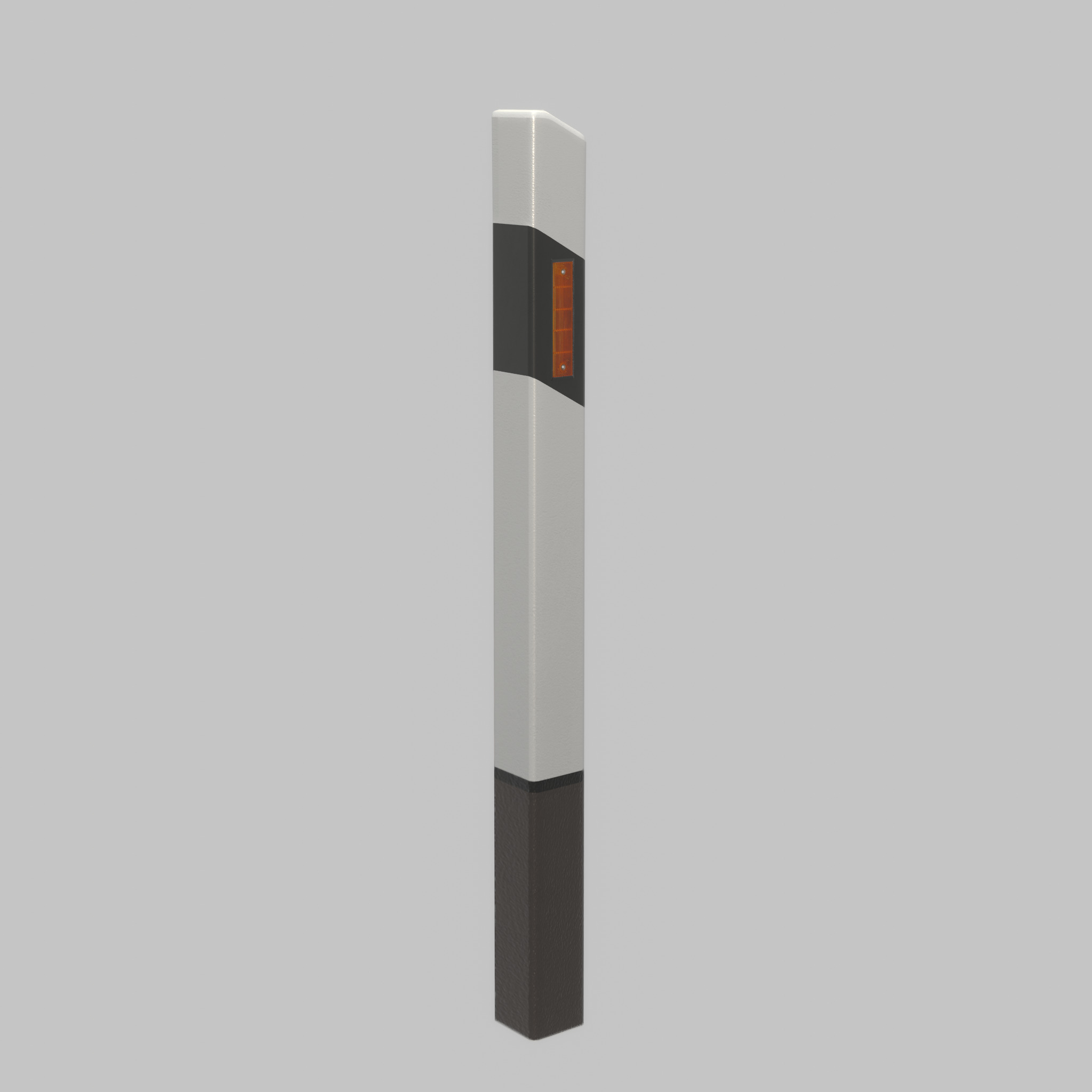 Delineator posts with yellow-orange reflectors R Low-poly 3D model_54