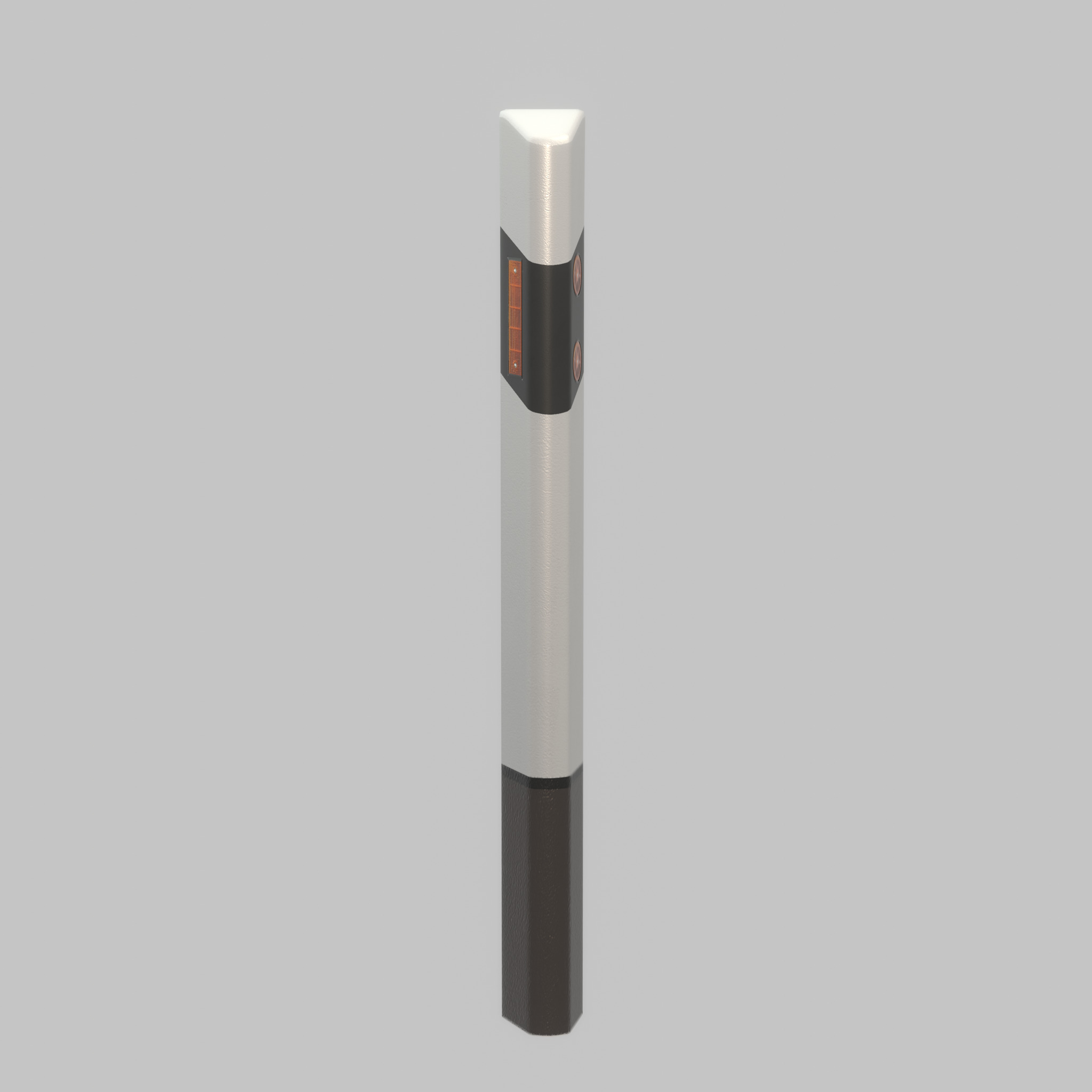 Delineator posts with yellow-orange reflectors R Low-poly 3D model_23