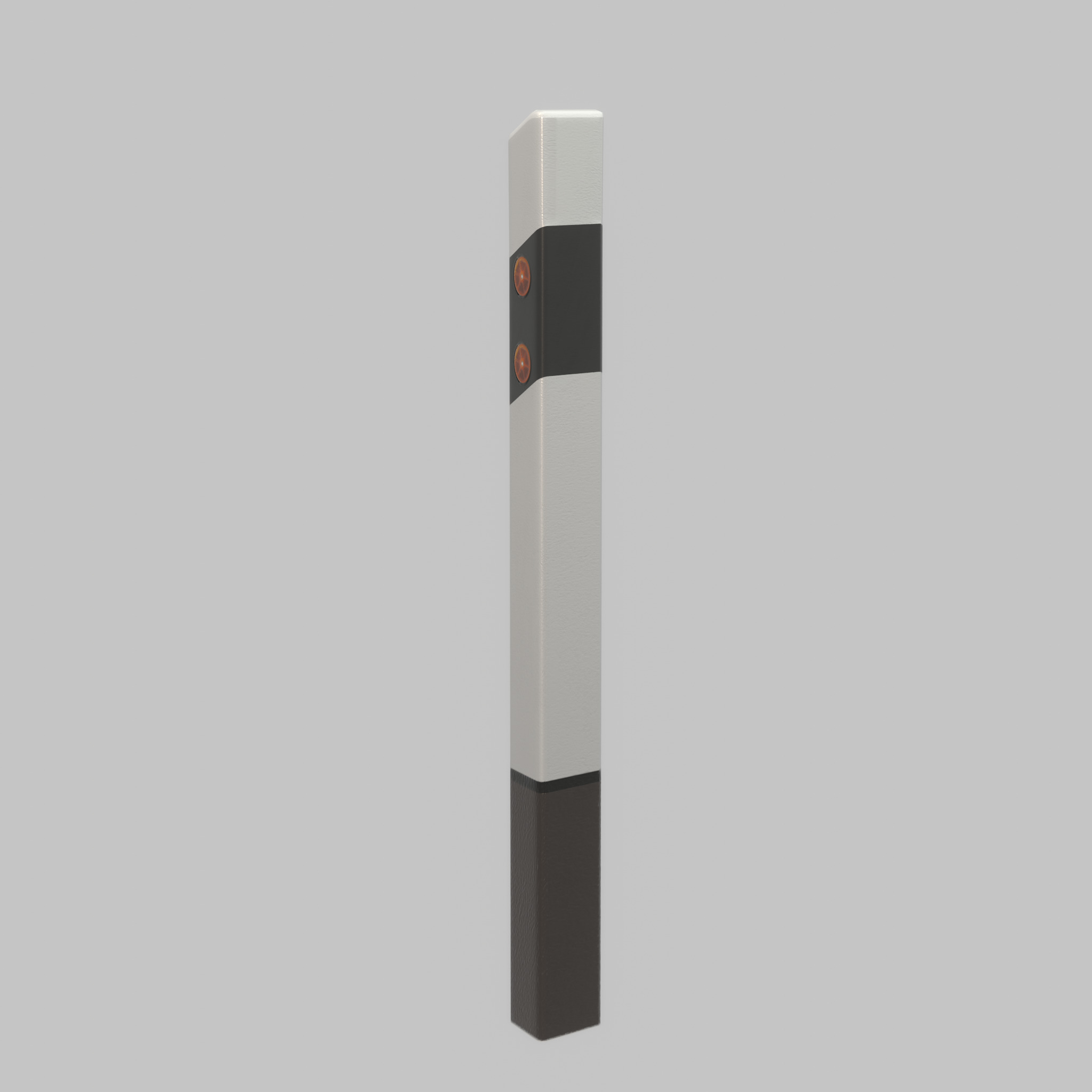 Delineator posts with yellow-orange reflectors R Low-poly 3D model_62