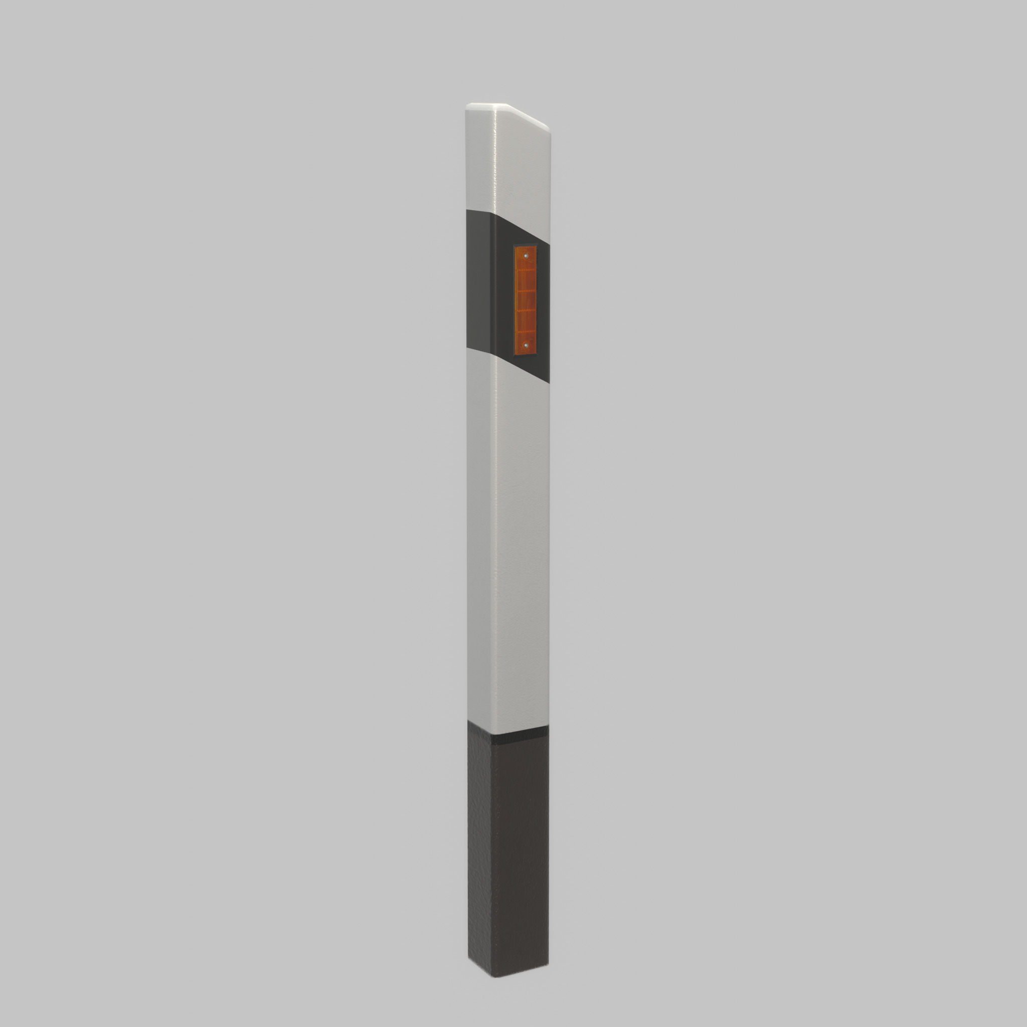 Delineator posts with yellow-orange reflectors R Low-poly 3D model_27