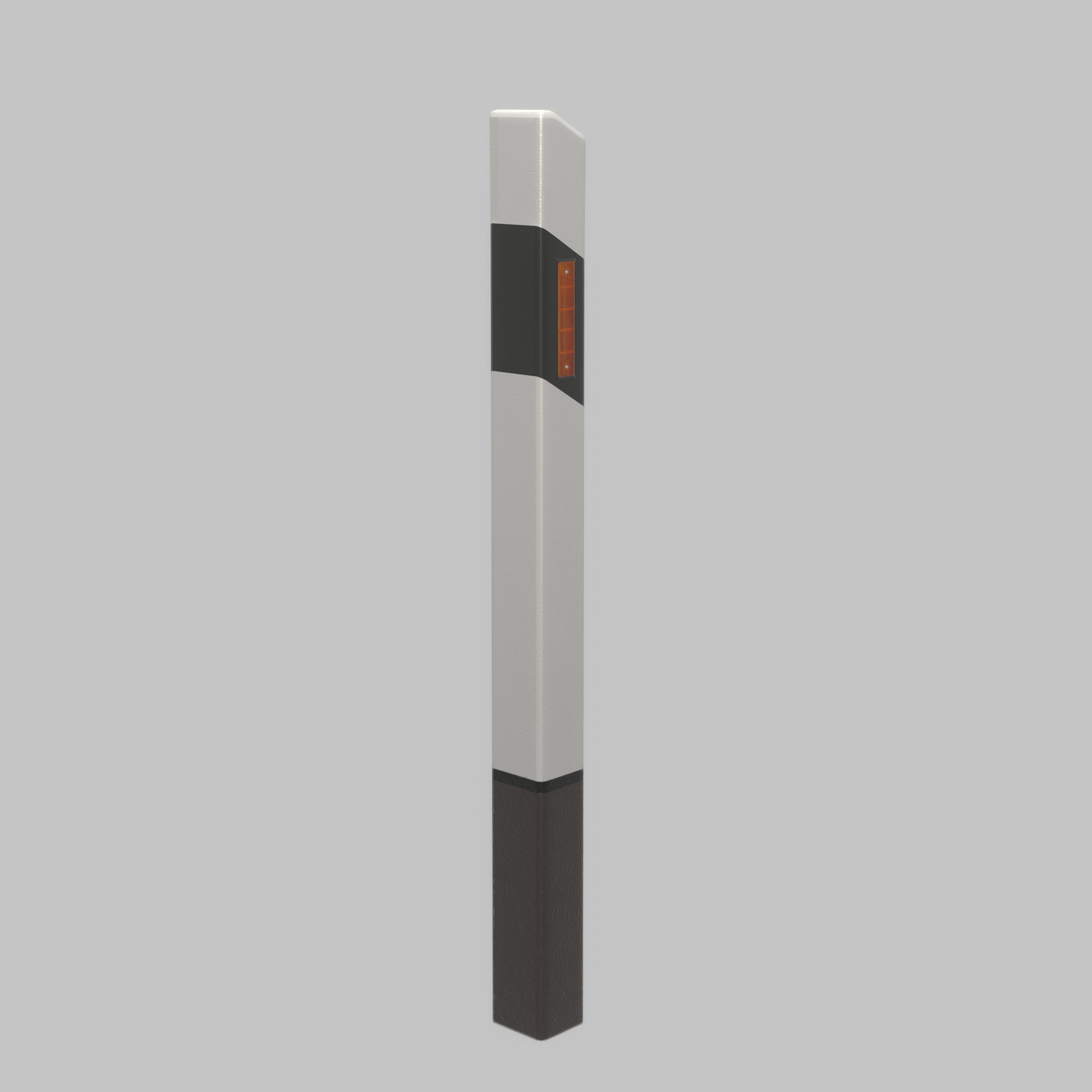 Delineator posts with yellow-orange reflectors R Low-poly 3D model_42