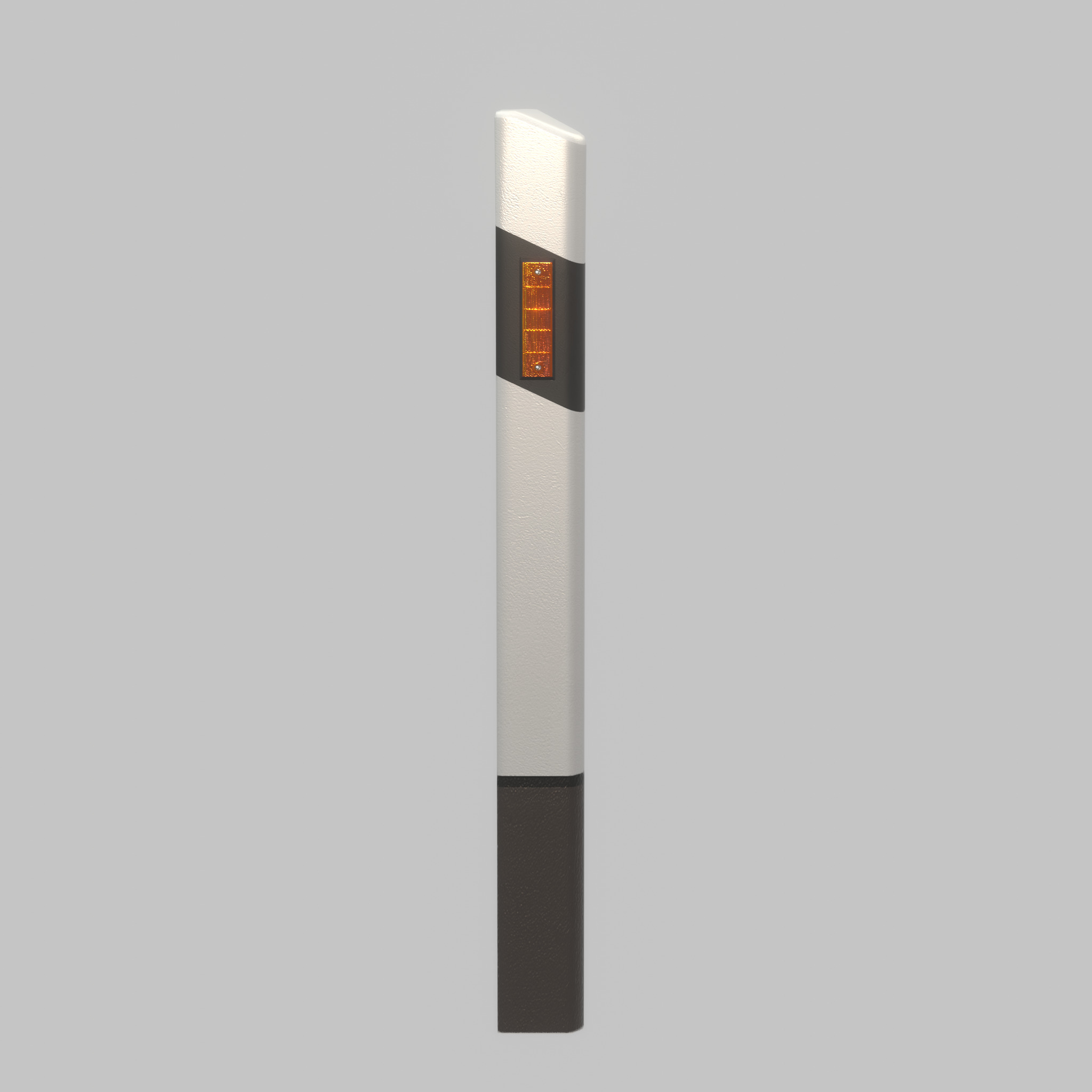Delineator posts with yellow-orange reflectors R Low-poly 3D model_24